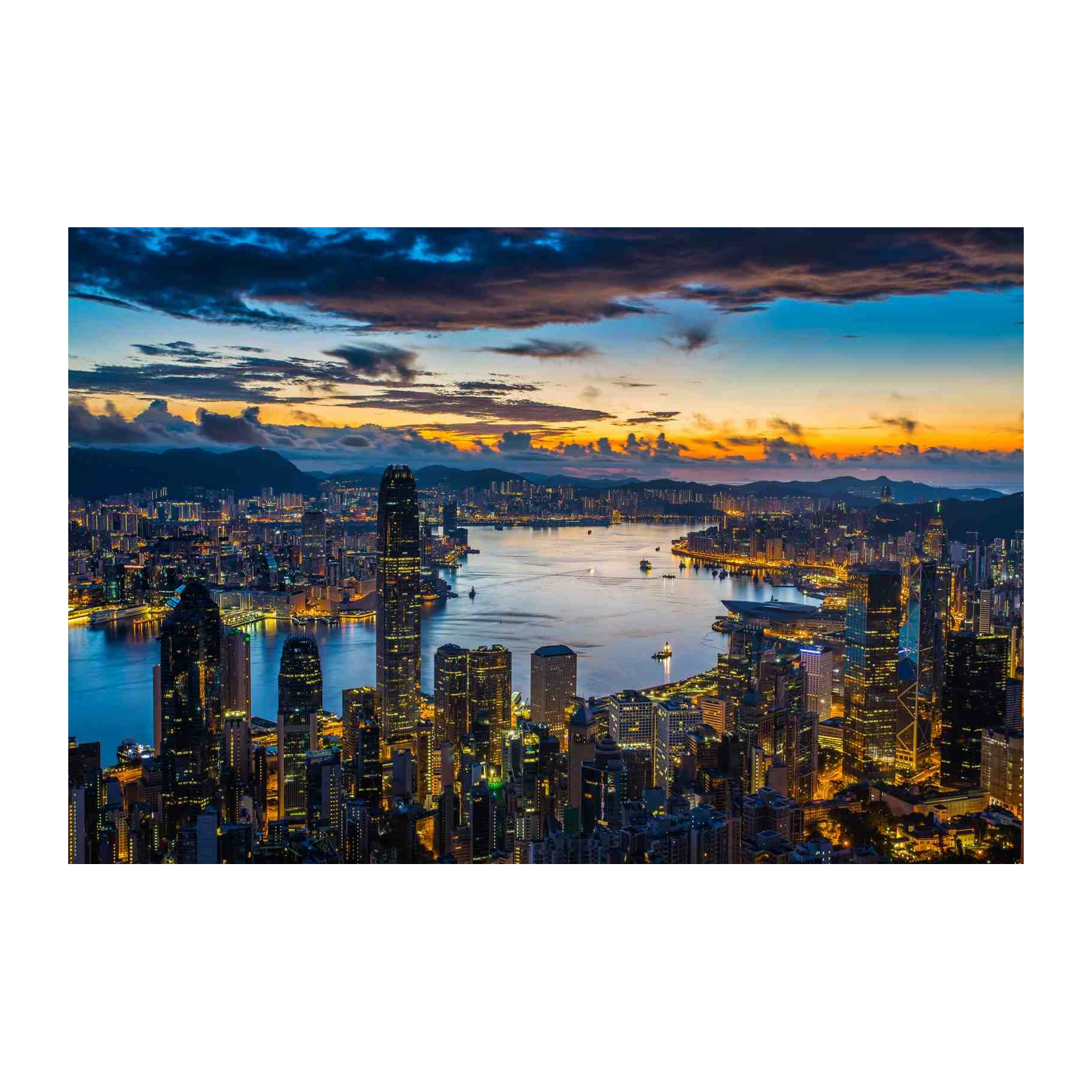 Hong Kong Skyline Sunset Wall Art