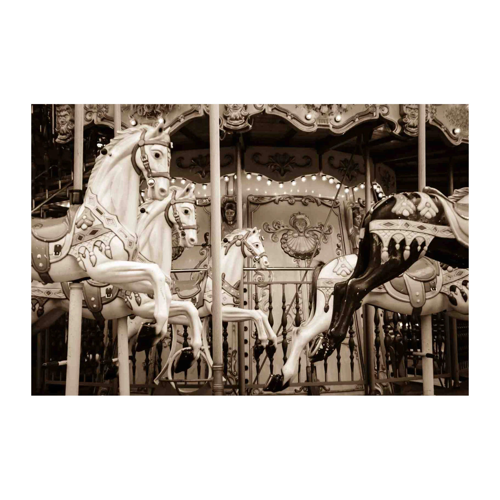 Vintage Carousel Horses Wall Art - Nostalgic Wall Art