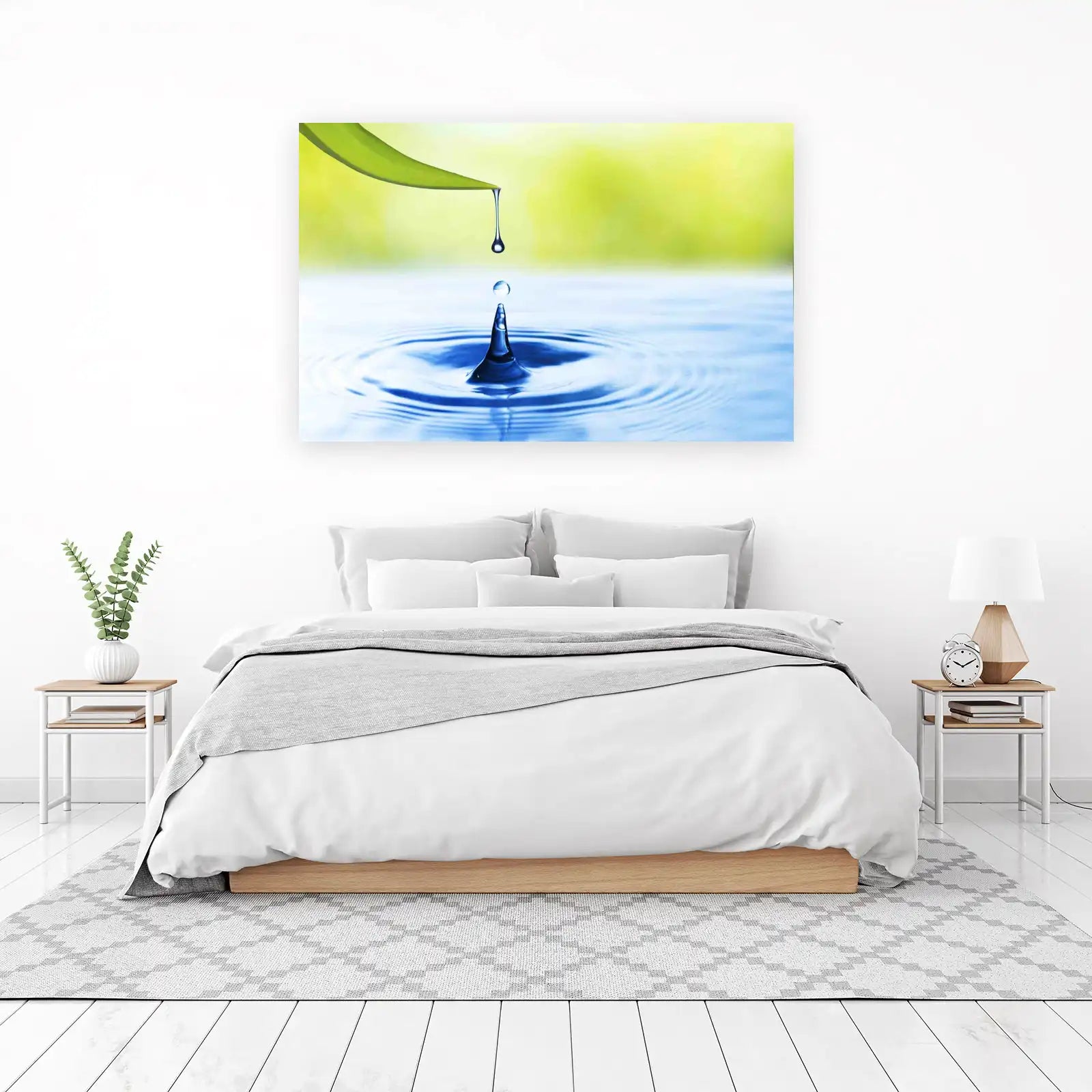 Serene Water Drop Leaf Wall Art