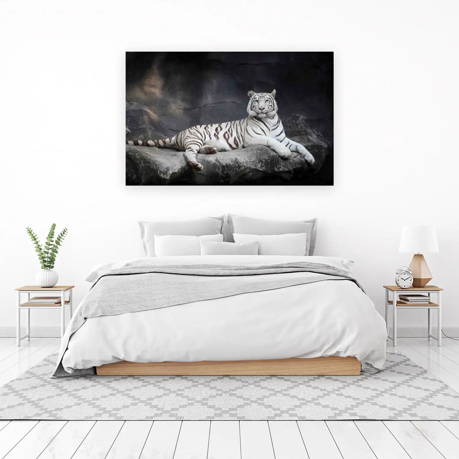 Majestic White Tiger Portrait Wall Art