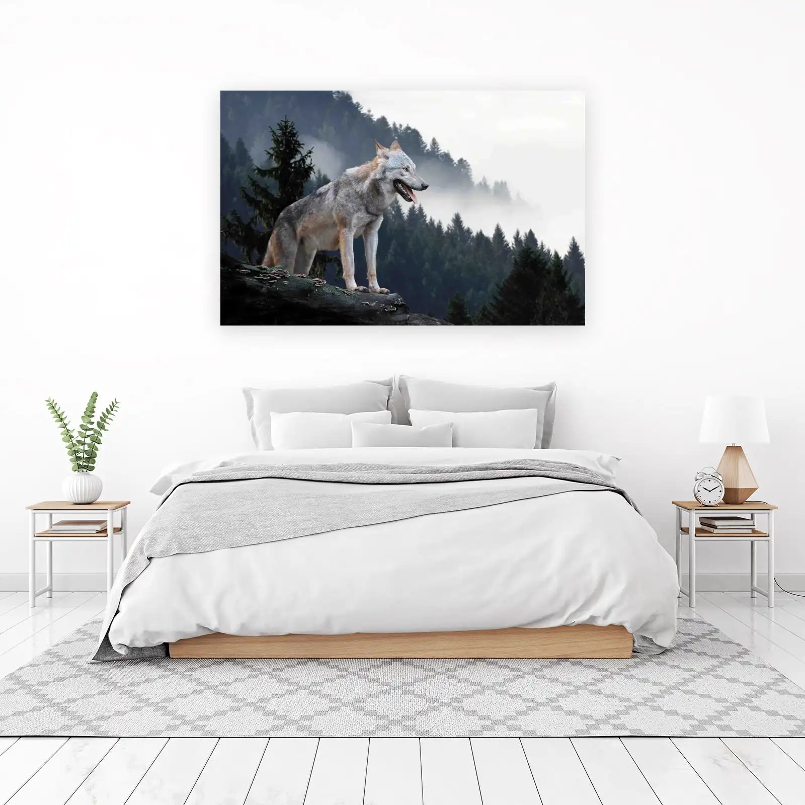 Misty Forest Wolf Alpha Aura Wall Art
