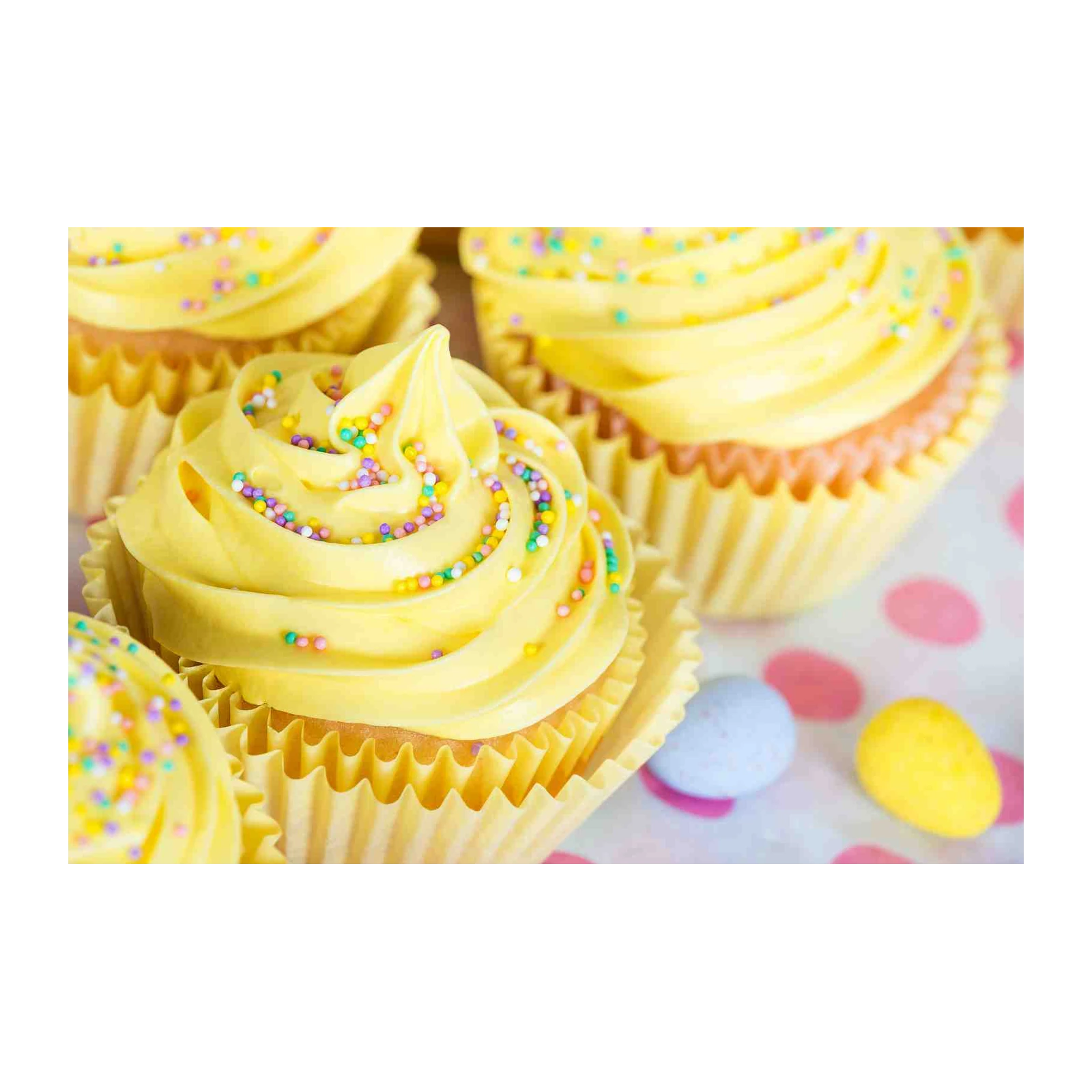 Sunny Yellow Cupcakes Delight Wall Art