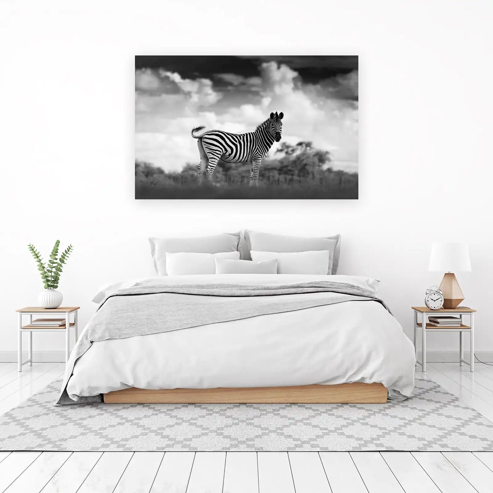Majestic Zebra in Black & White Wall Art