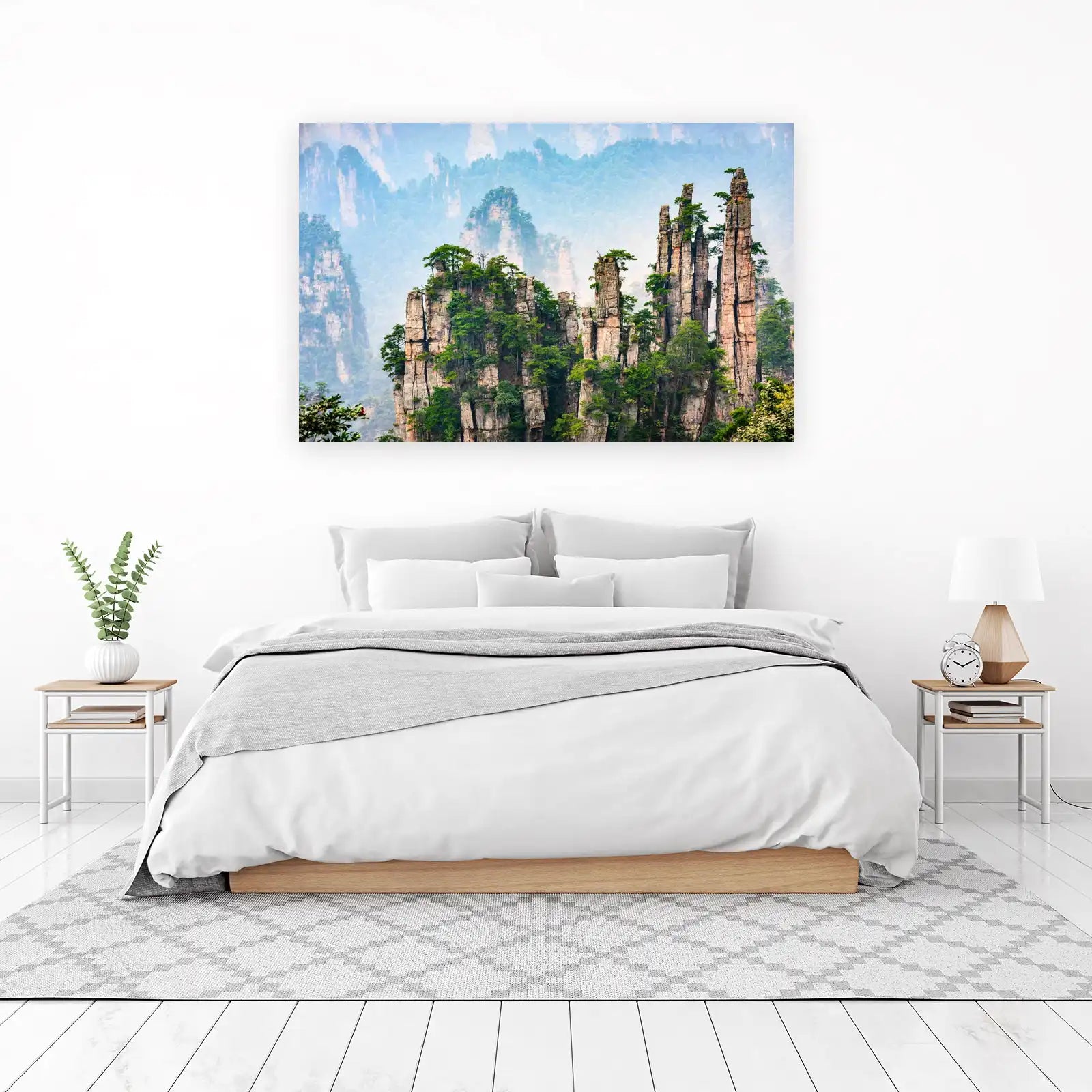 Misty Mountain Peaks Nature Wall Art