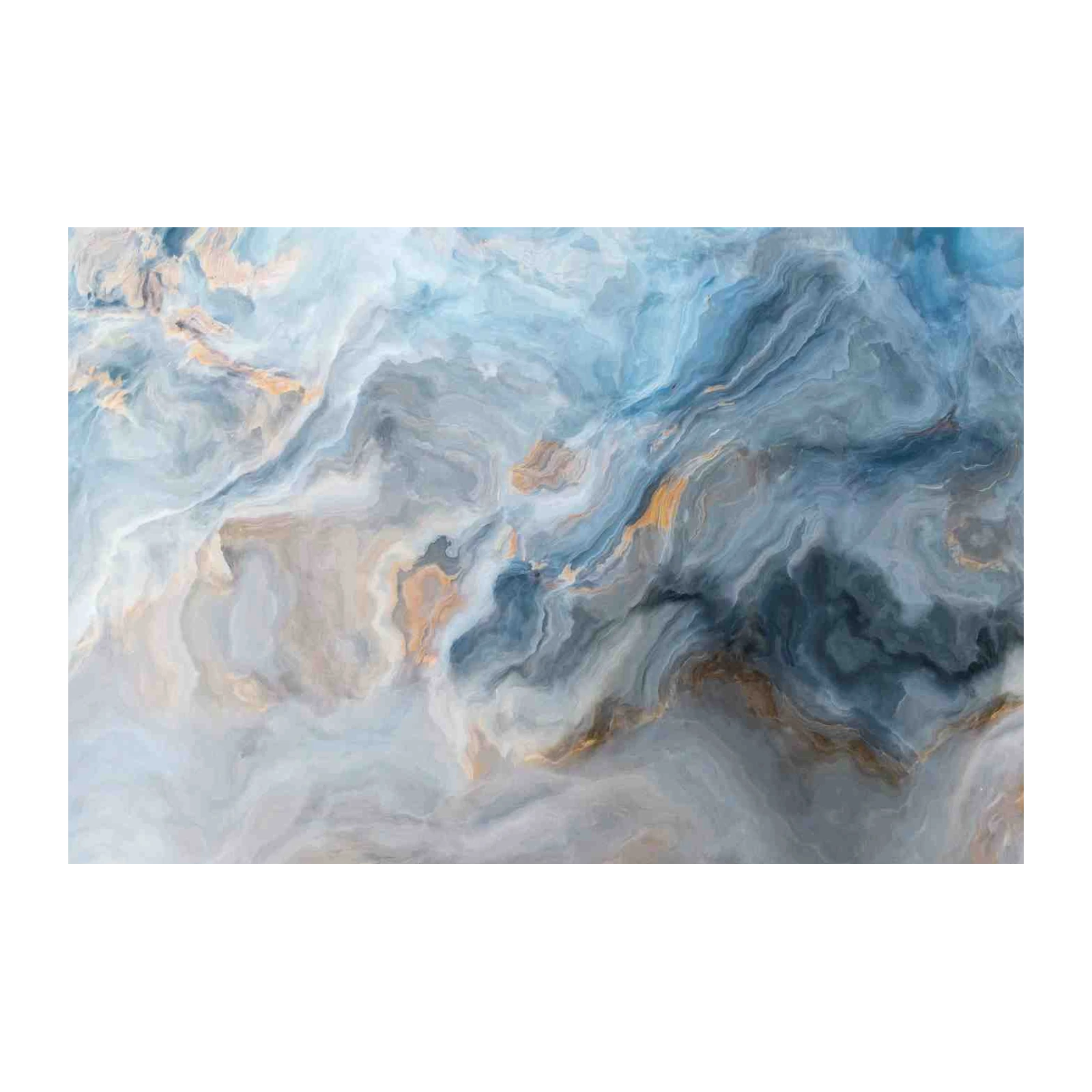 Blue & Gold Marble Abstract Wall Art