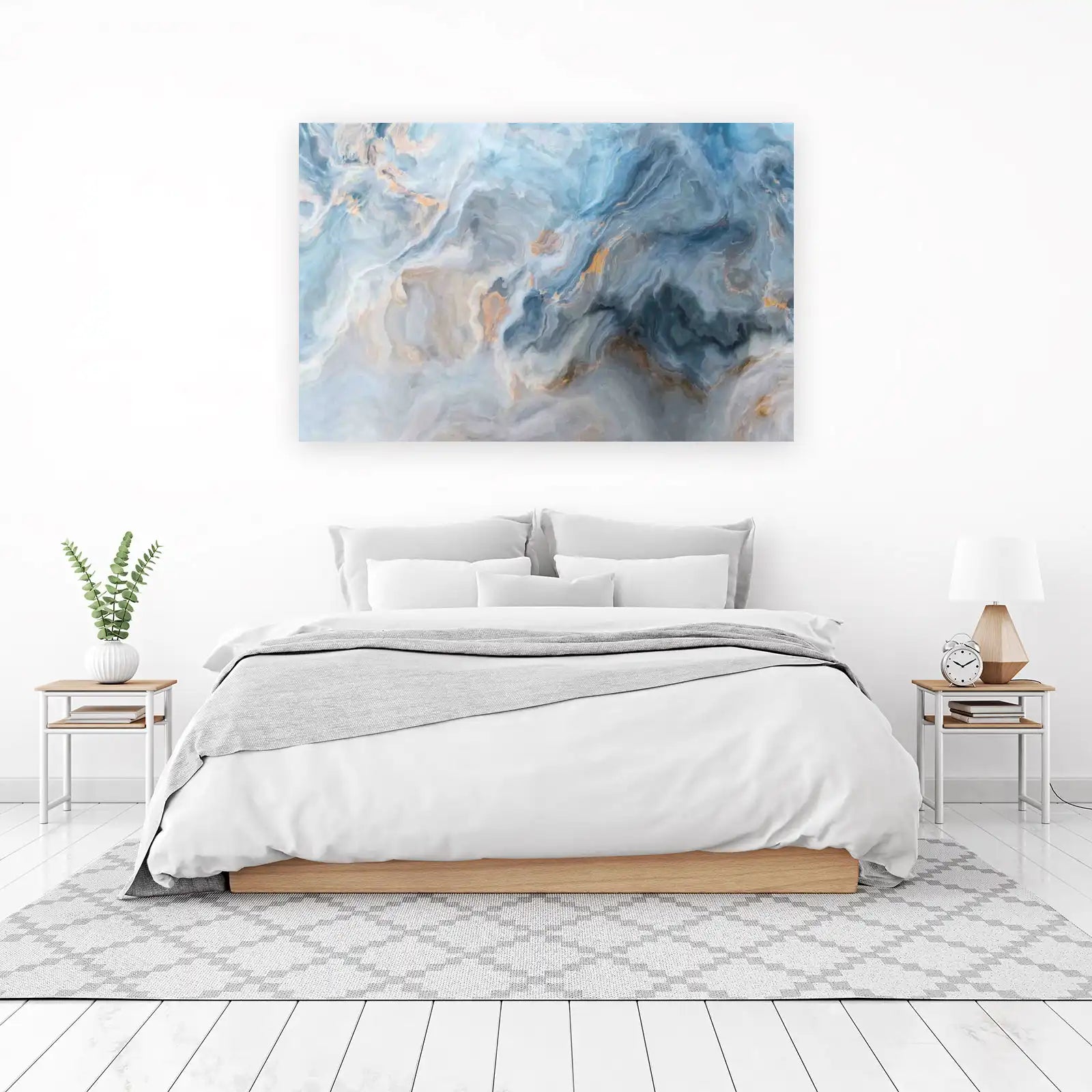 Blue & Gold Marble Abstract Wall Art
