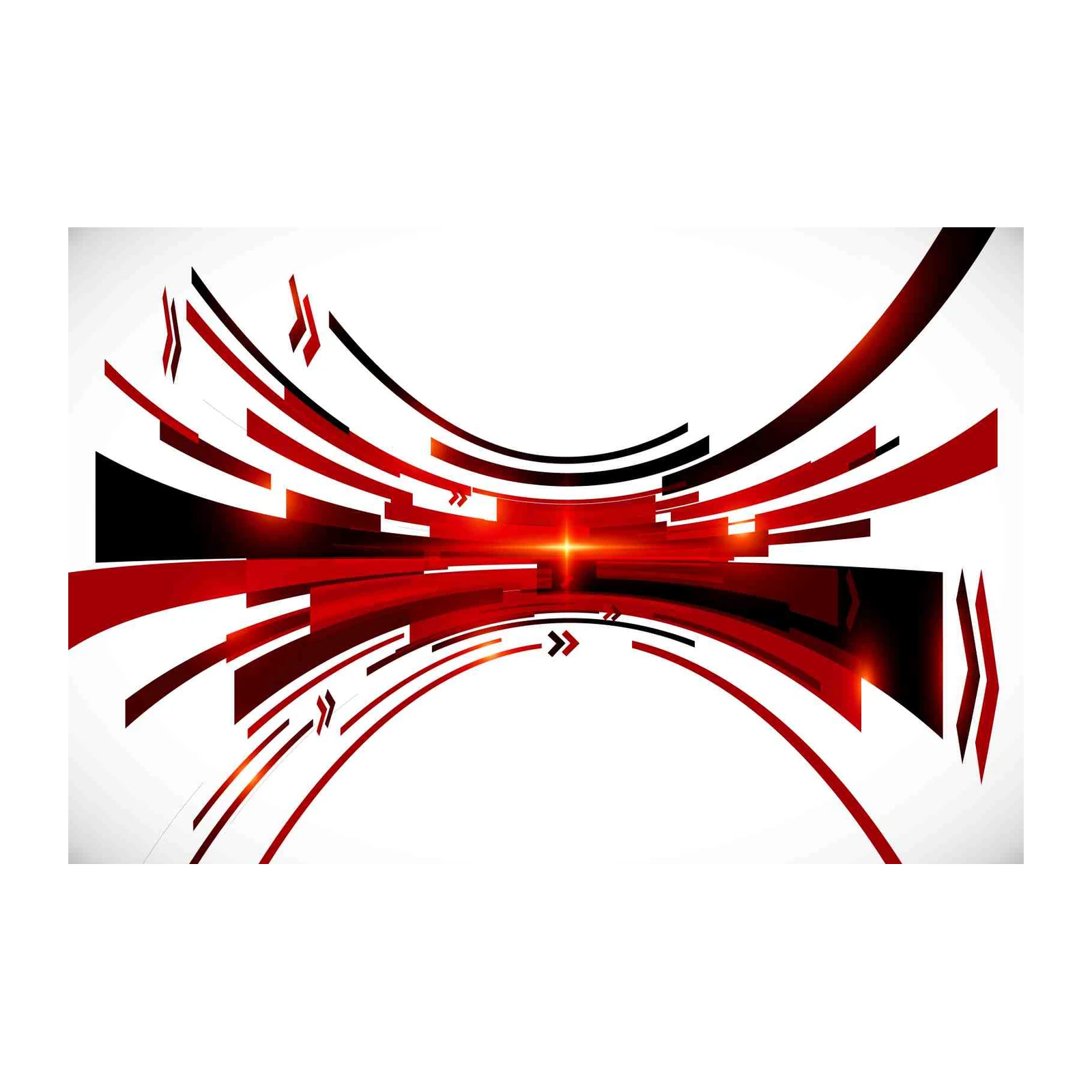 Dynamic Red Abstract Speed Lines Wall Art