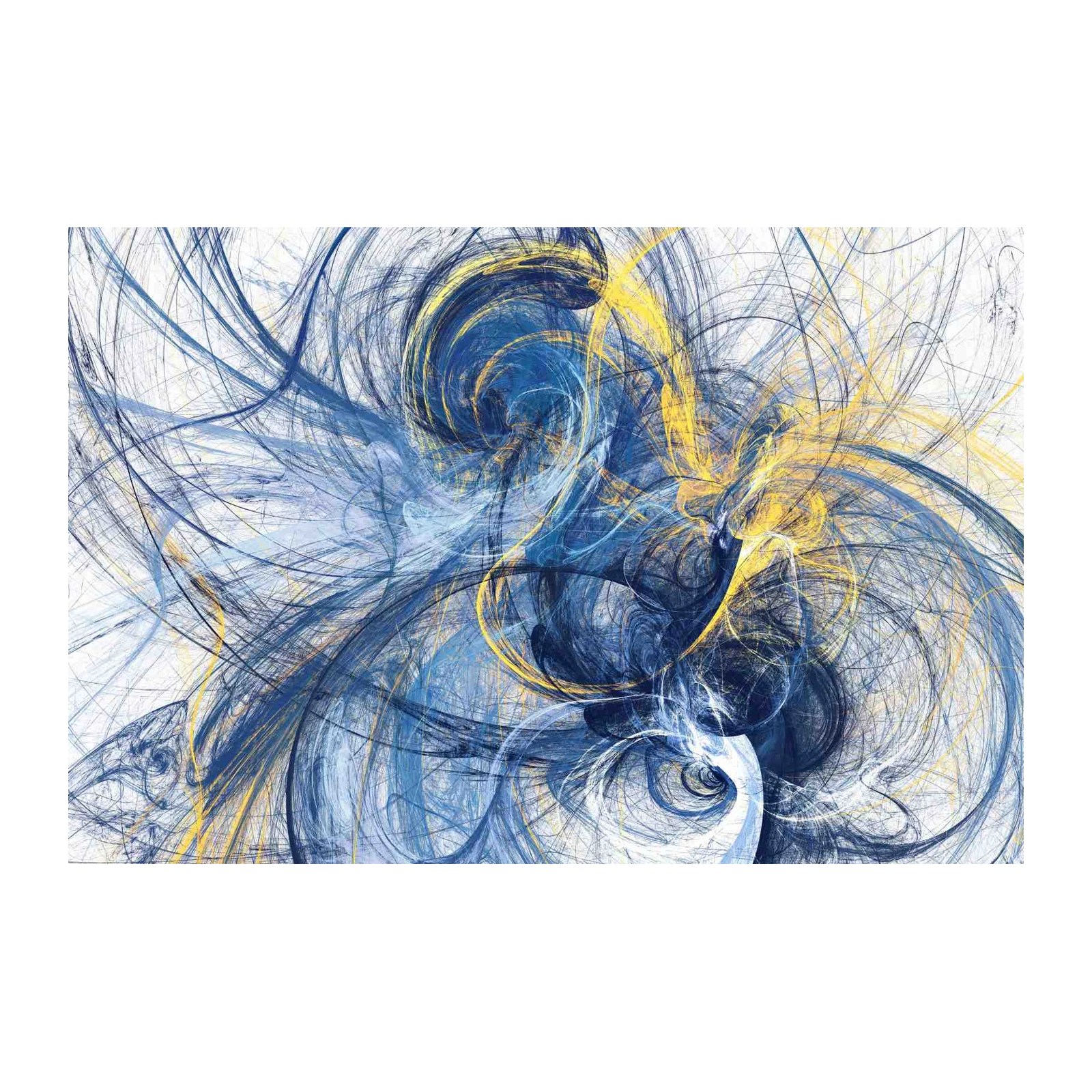 Abstract Swirl Blue & Gold Wall Art