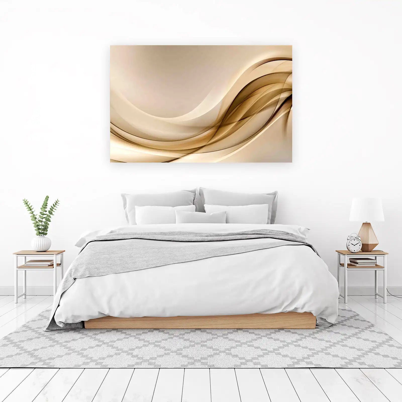 Elegant Gold Swirl Abstract Wall Art