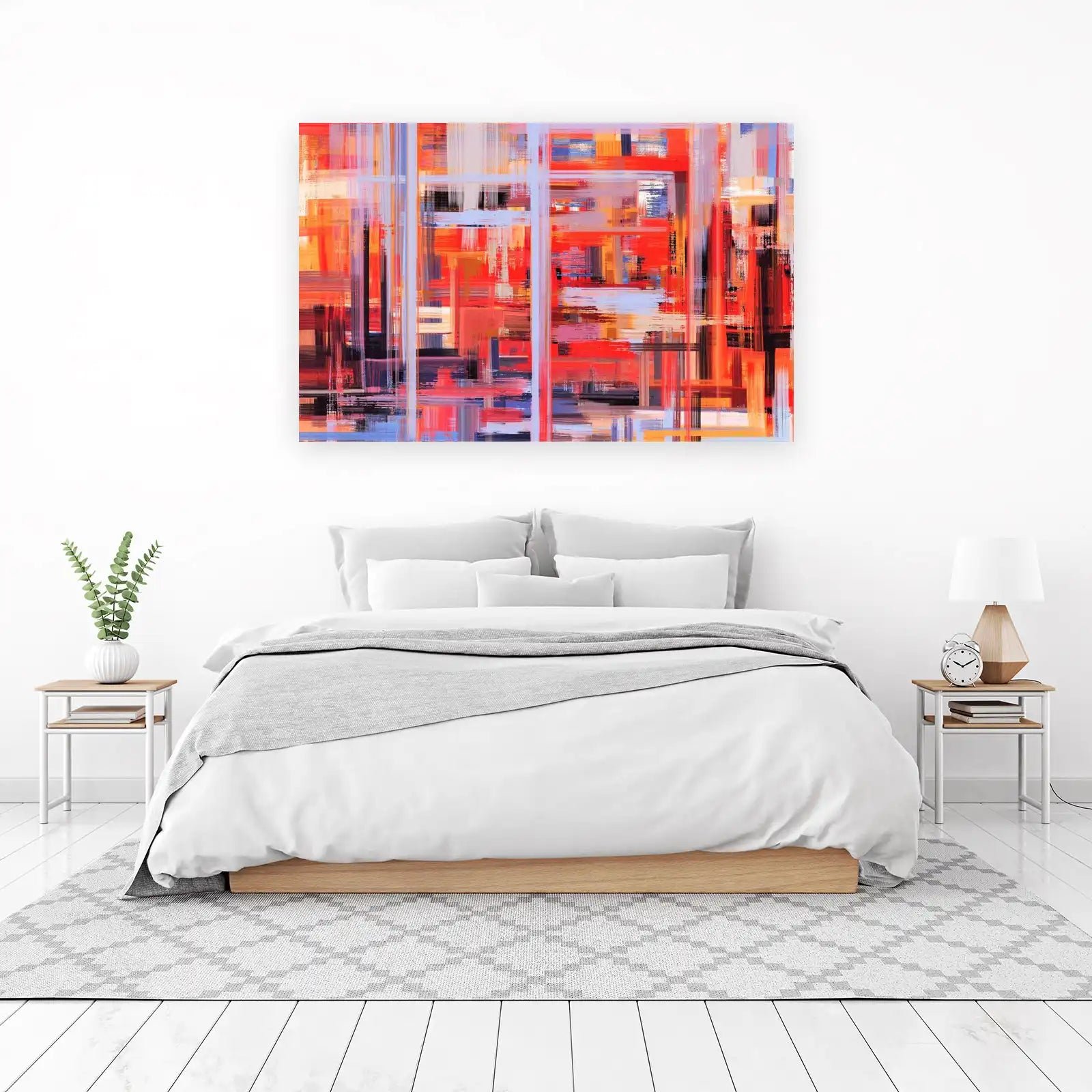 Abstract Red Cityscape Wall Art