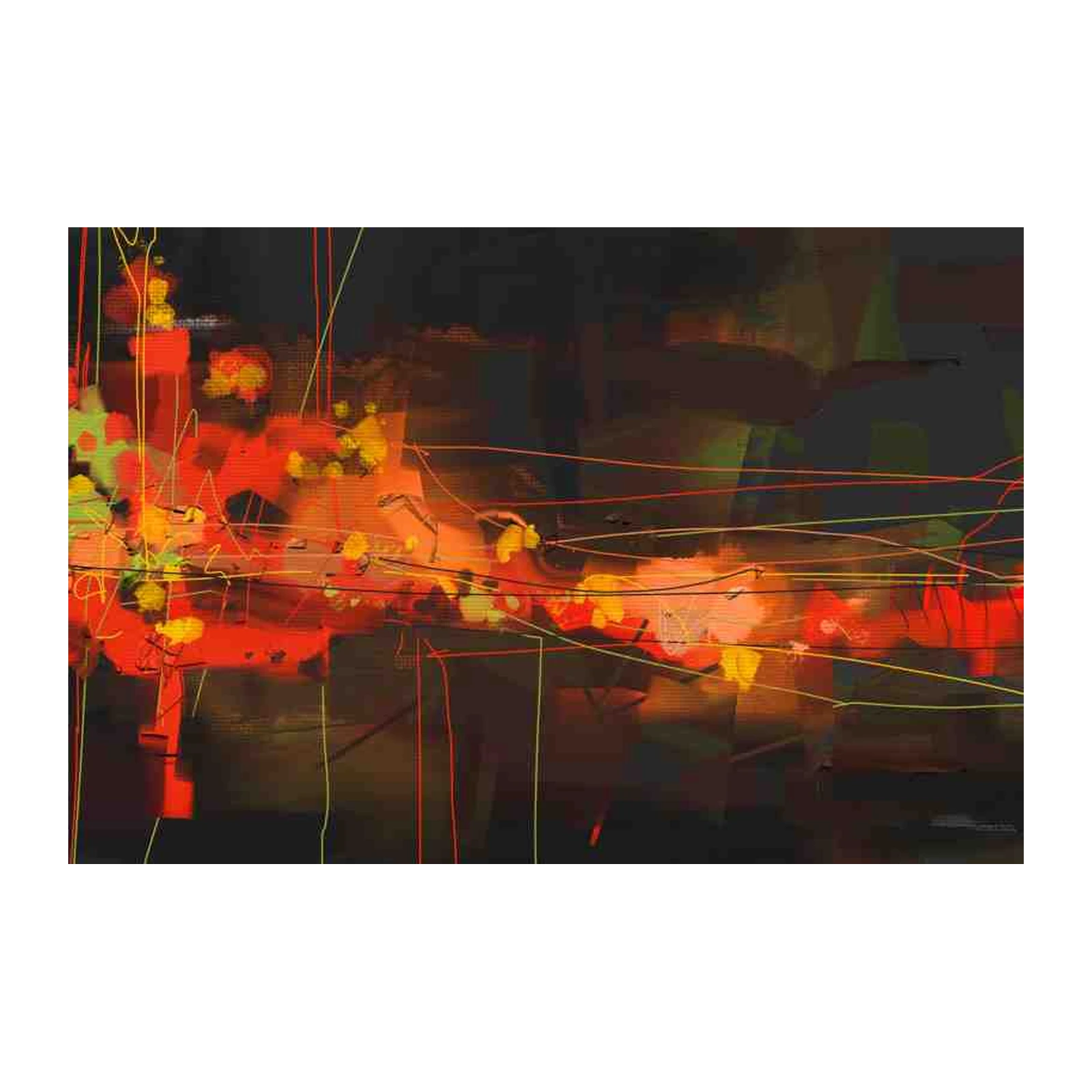 Abstract Fiery Burst Wall Art
