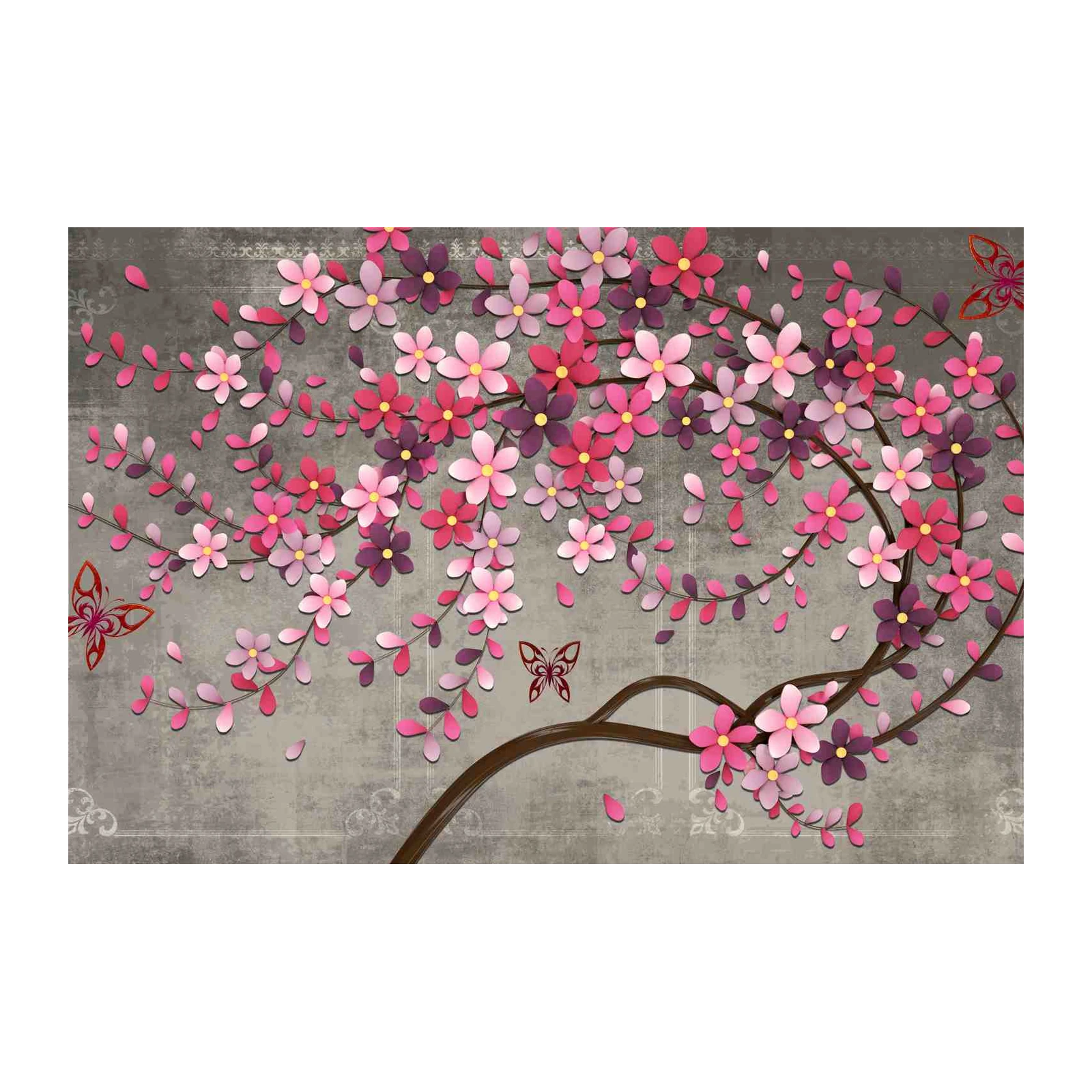 Pink Blossom Butterfly Serenity Wall Art