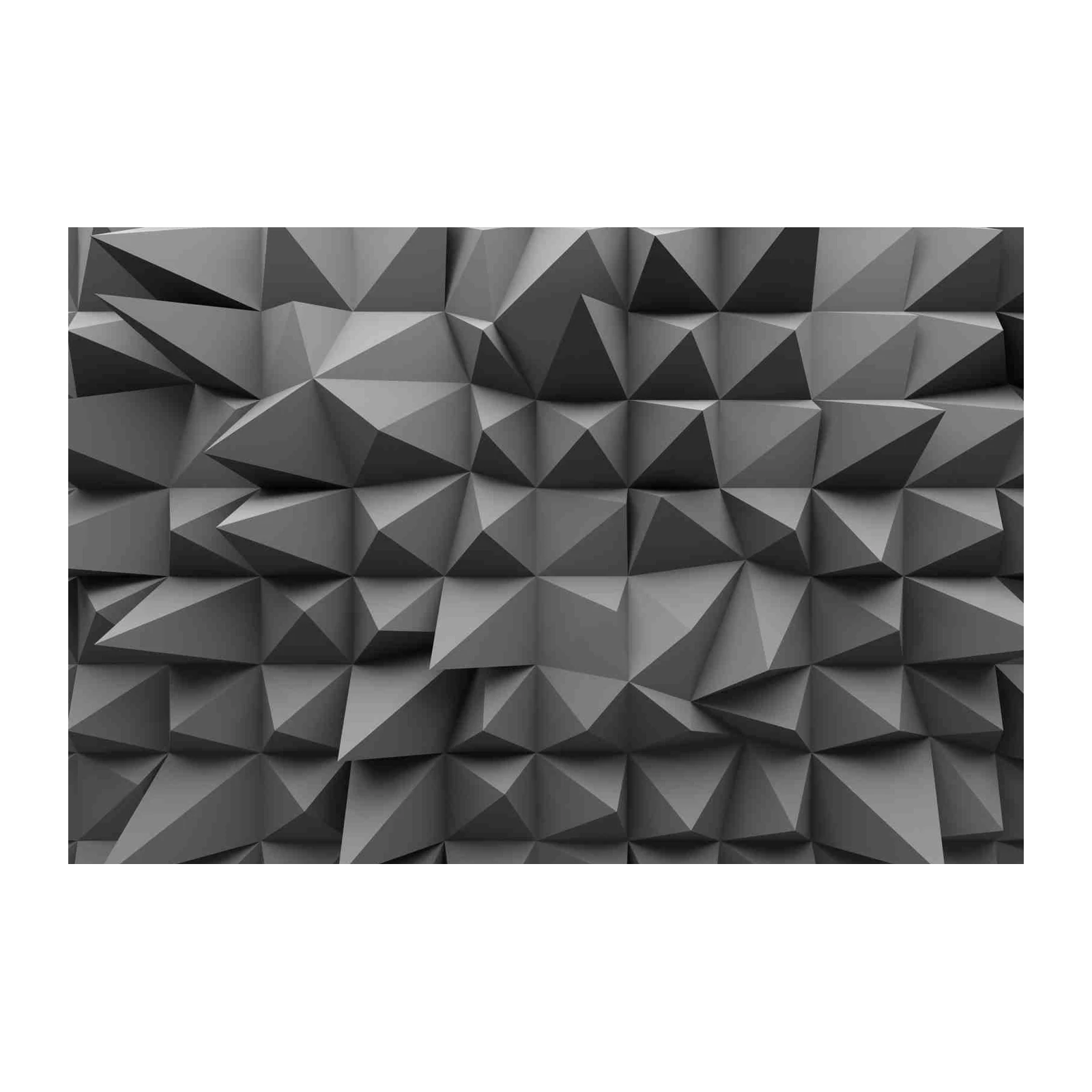Geometric Facets Grey Abstract Wall Art