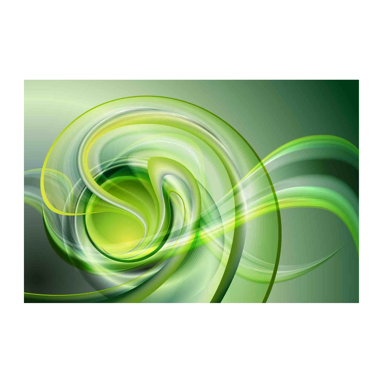 Abstract Swirls Green Energy Wall Art