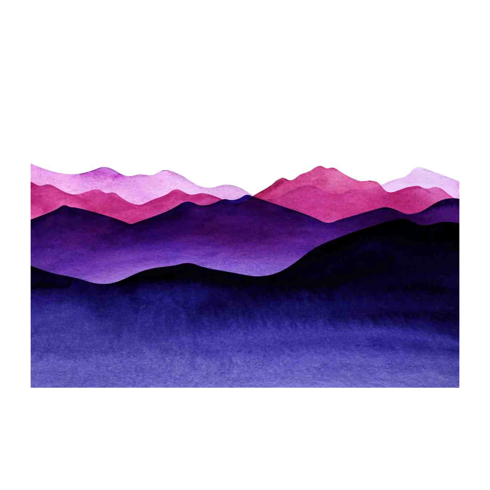 Purple Mountain Vista Watercolor Wall Art