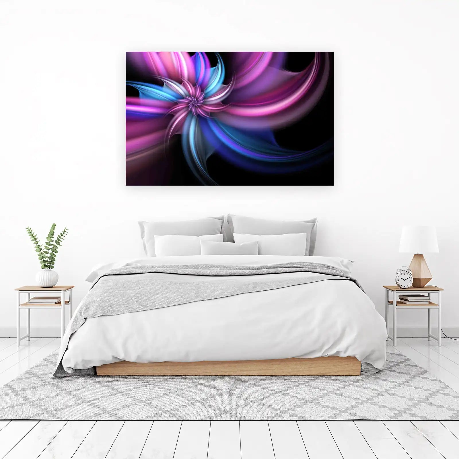 Vibrant Fractal Flower Wall Art