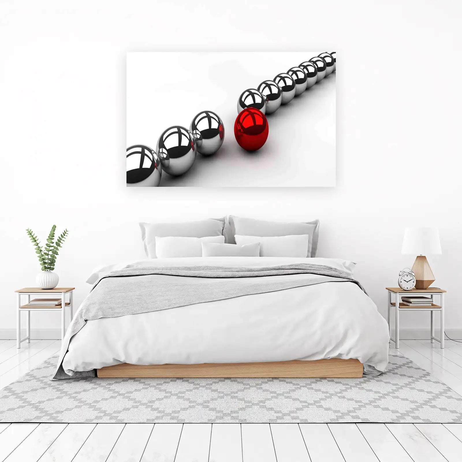 Stand Out Red Sphere Abstract Wall Art