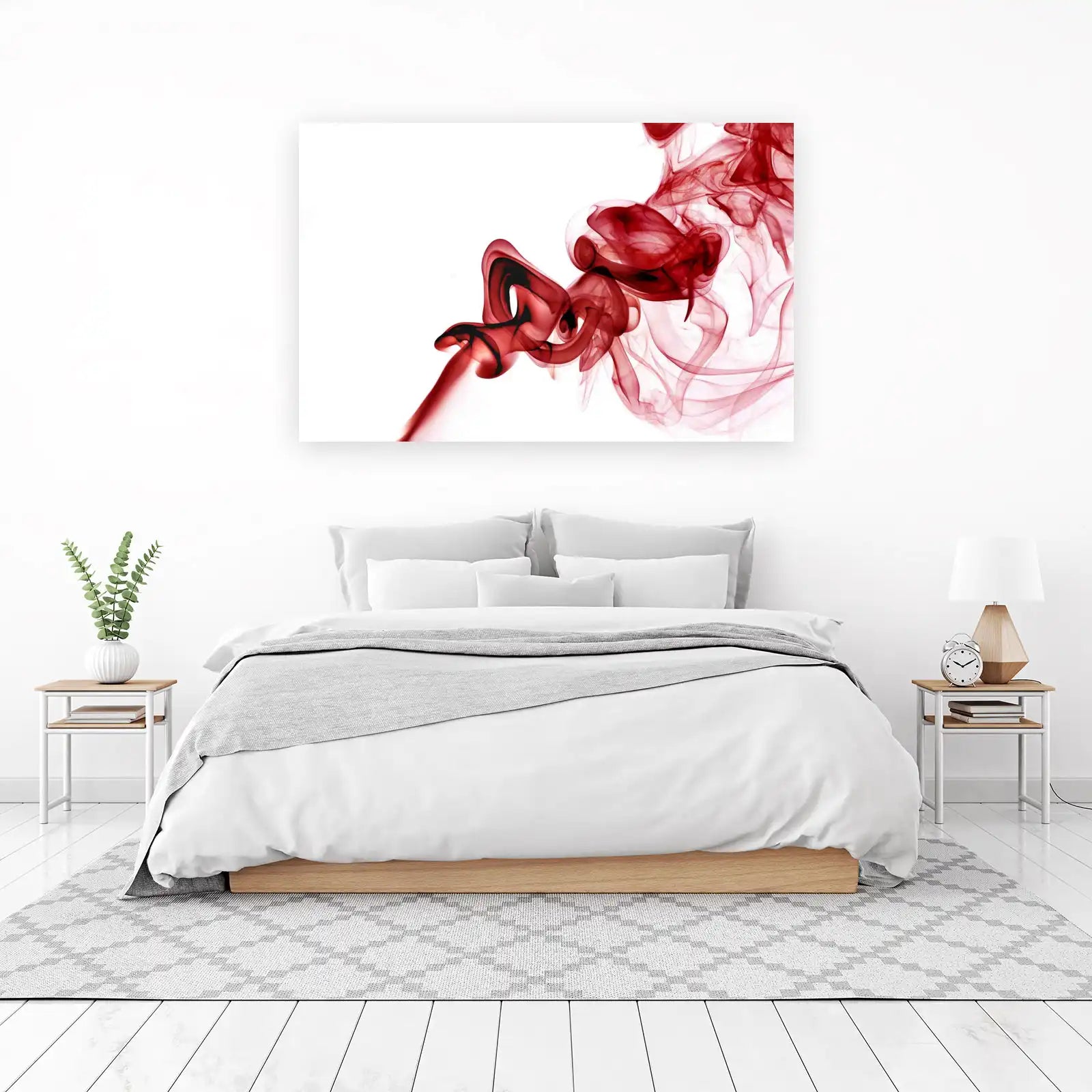 Abstract Red Smoke Swirl Wall Art