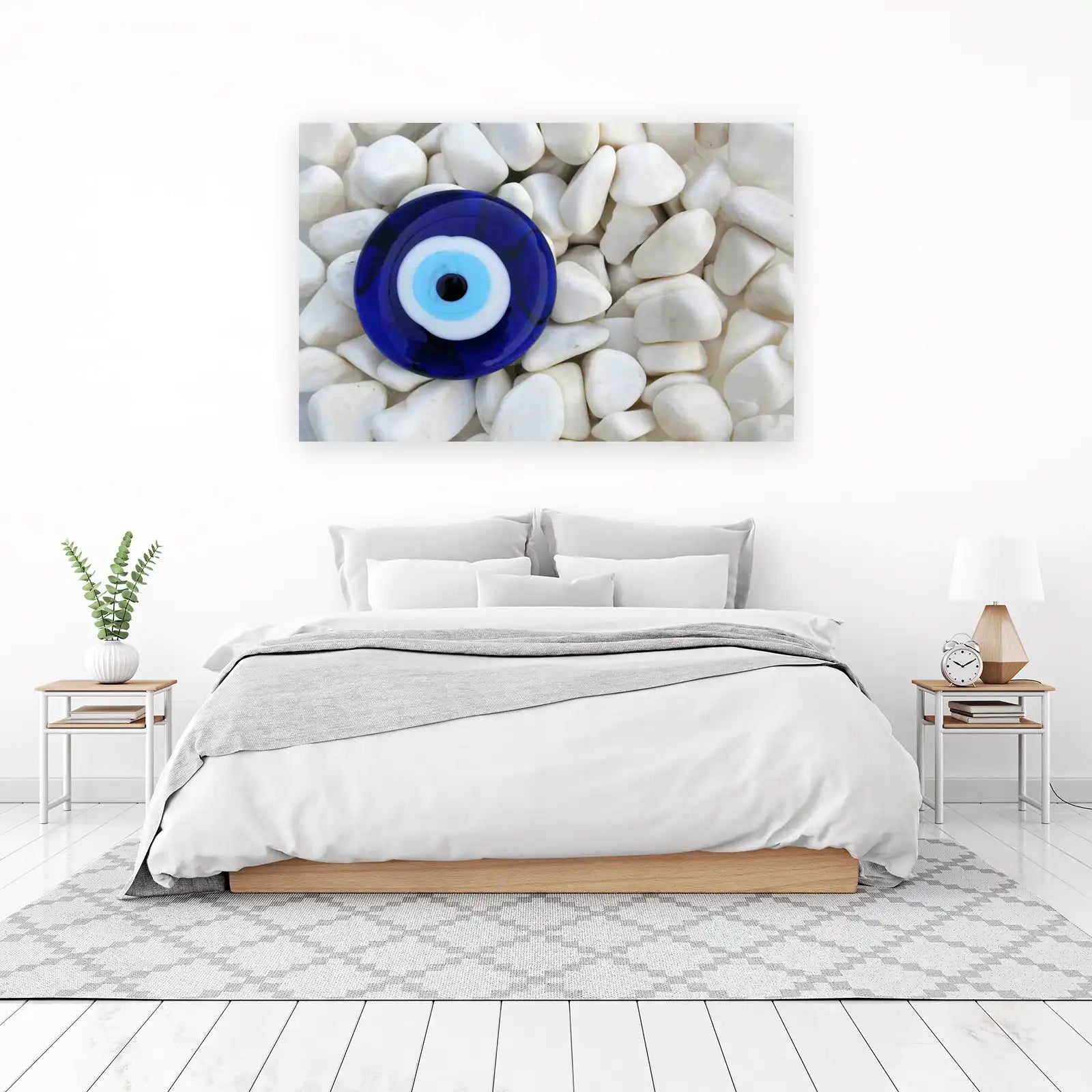 Blue Evil Eye Talisman Wall Art - Spiritual Protection Art