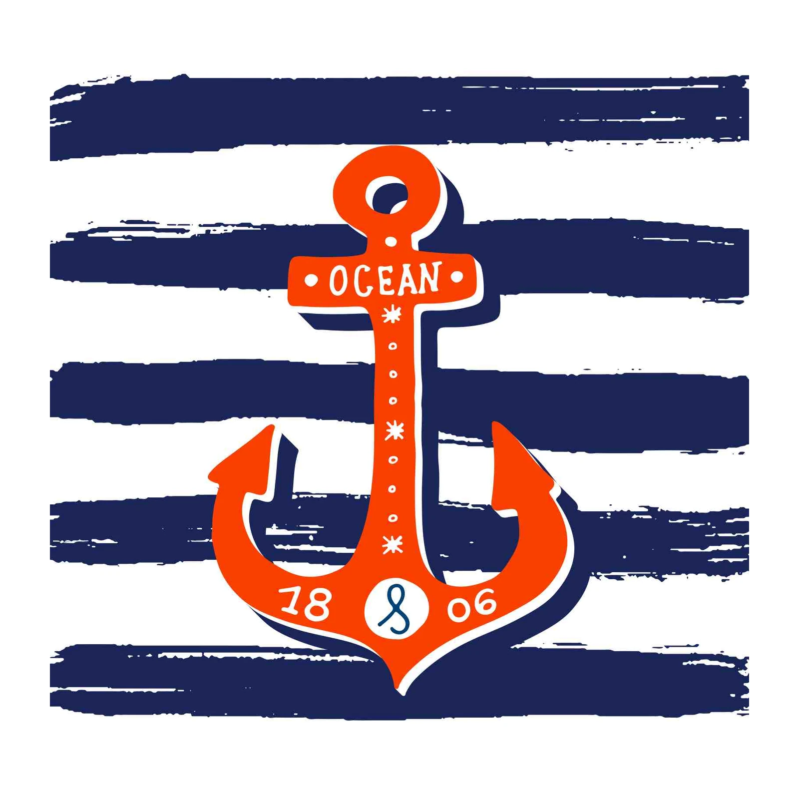 Nautical Anchor & Stripes Wall Art