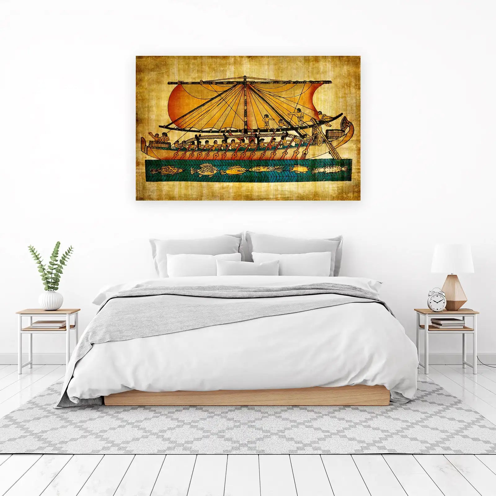 Ancient Egyptian Boat Papyrus Wall Art Wall Art