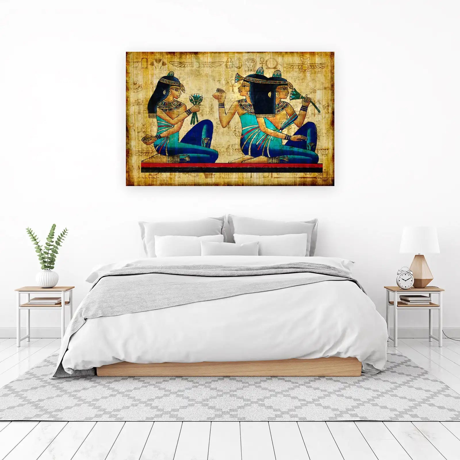 Ancient Egyptian Women Lotus Papyrus Wall Art