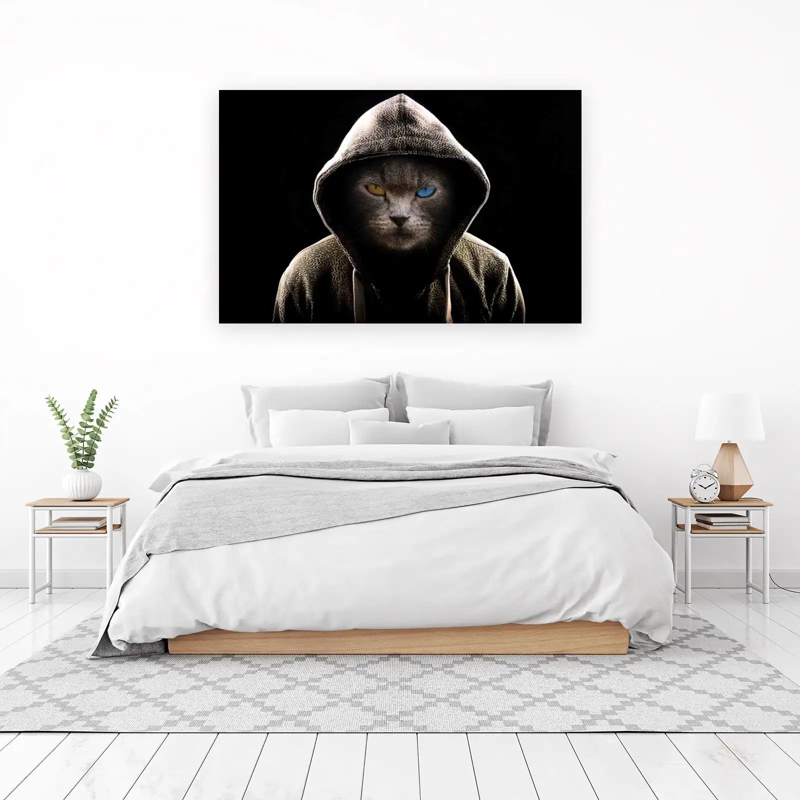 Mysterious Feline with Heterochromia Wall Art