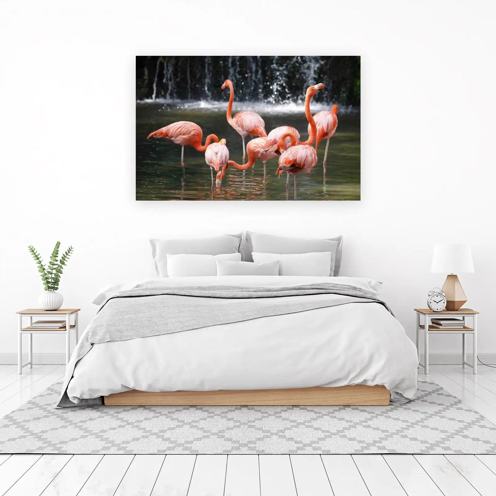 Flamingo Flock Waterfall Wall Art