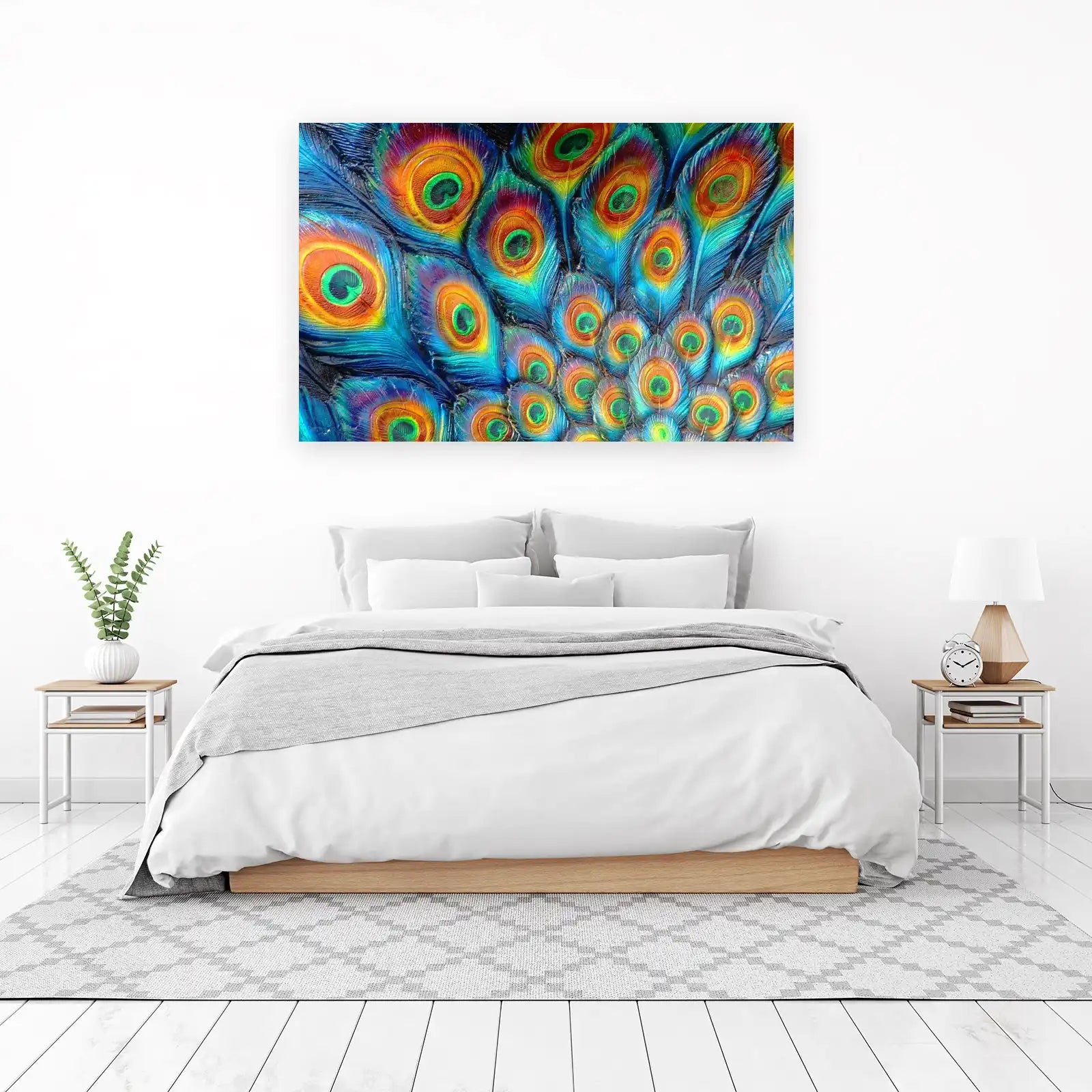 Vibrant Peacock Feather Wall Art Wall Art