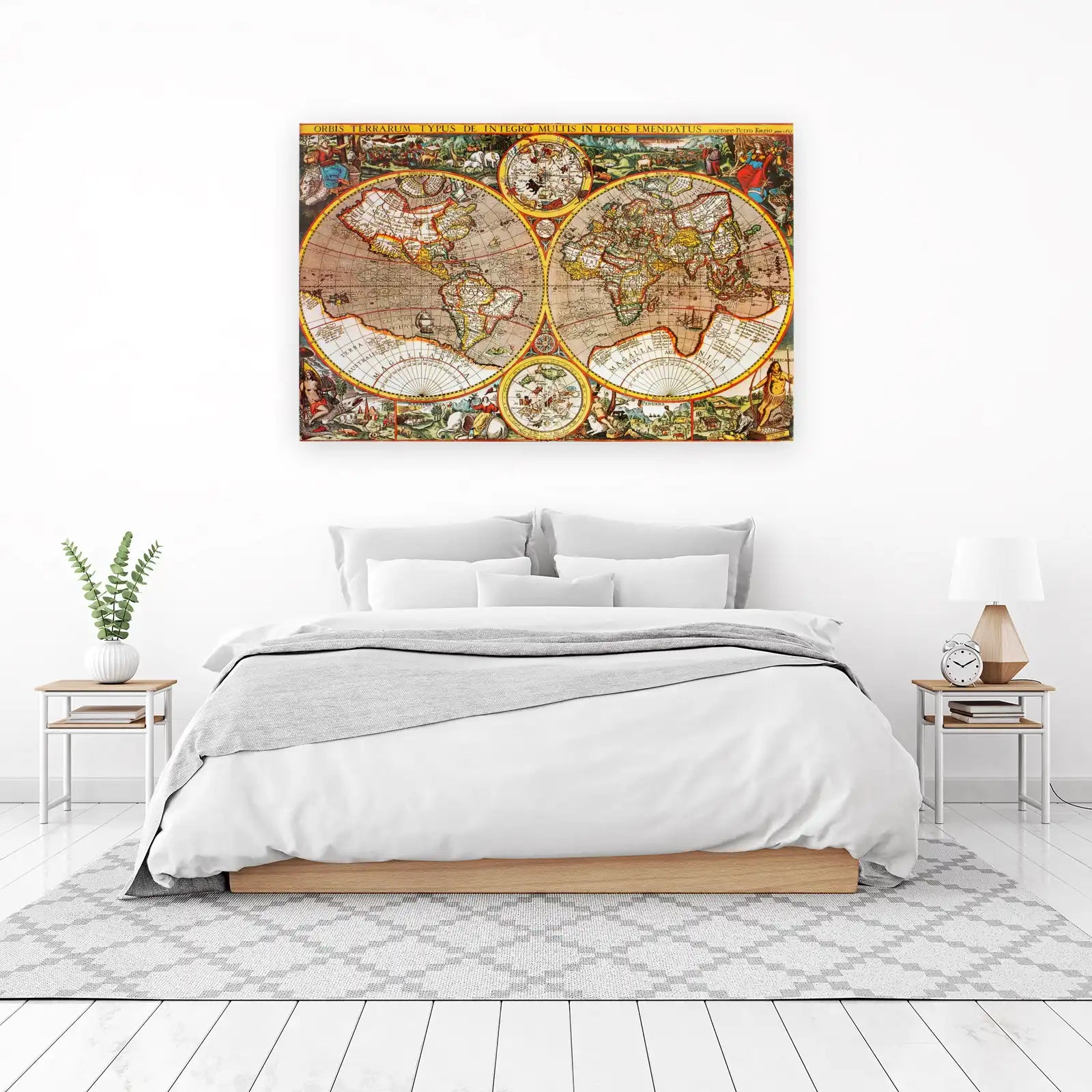 Vintage World Map Explorer Wall Art