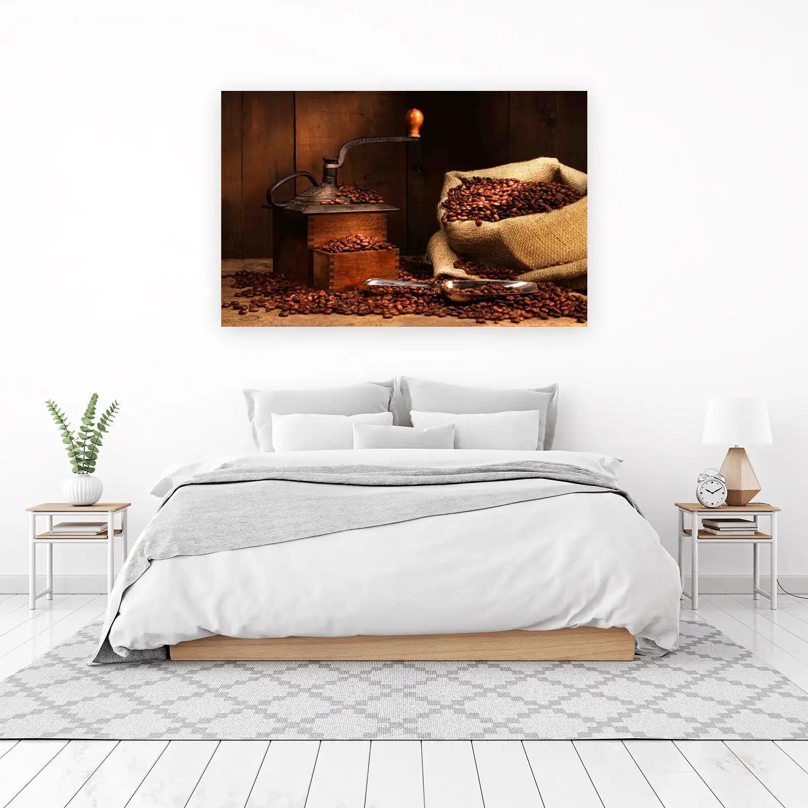 Vintage Coffee Grinder & Beans Wall Art