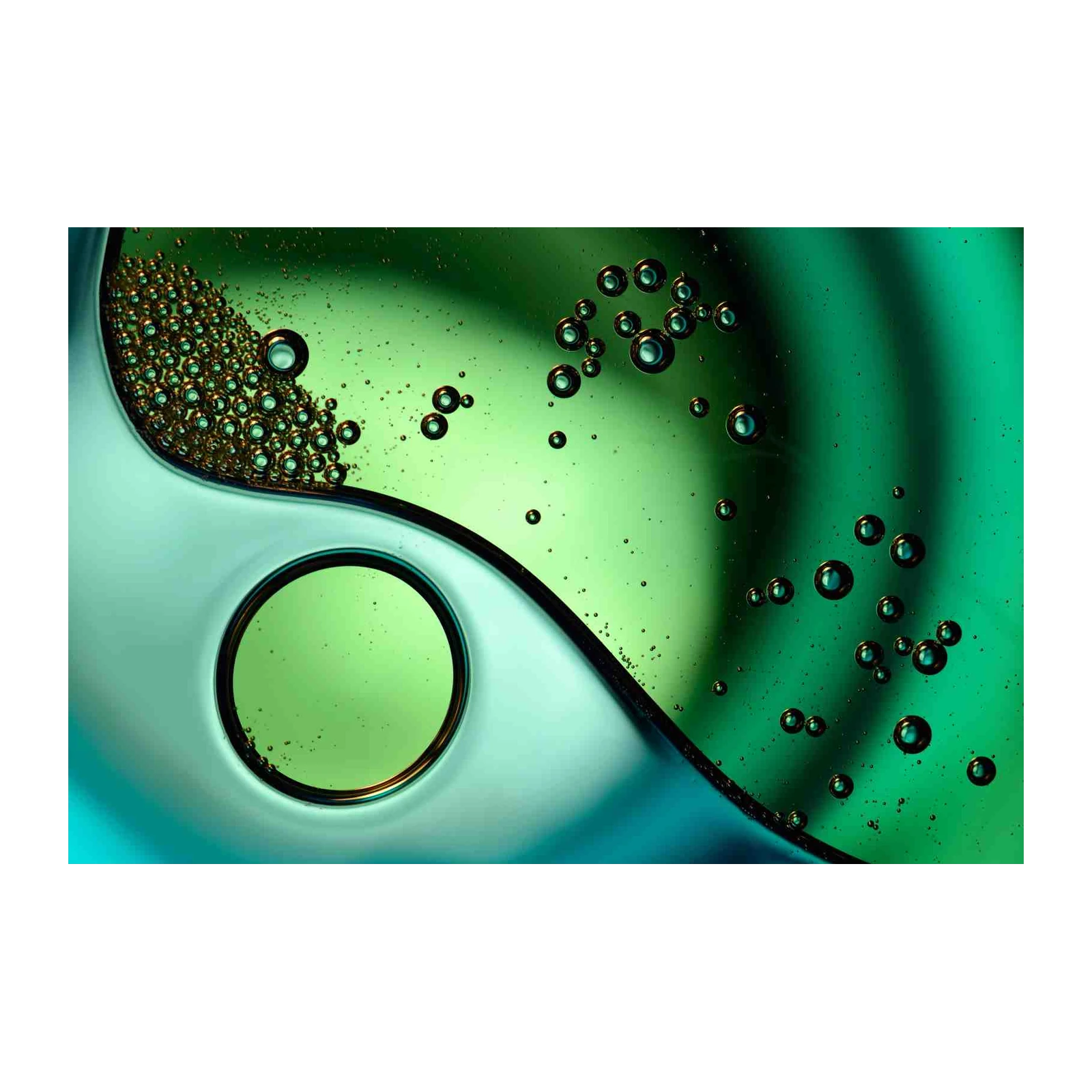 Emerald Bubbles Abstract Wall Art