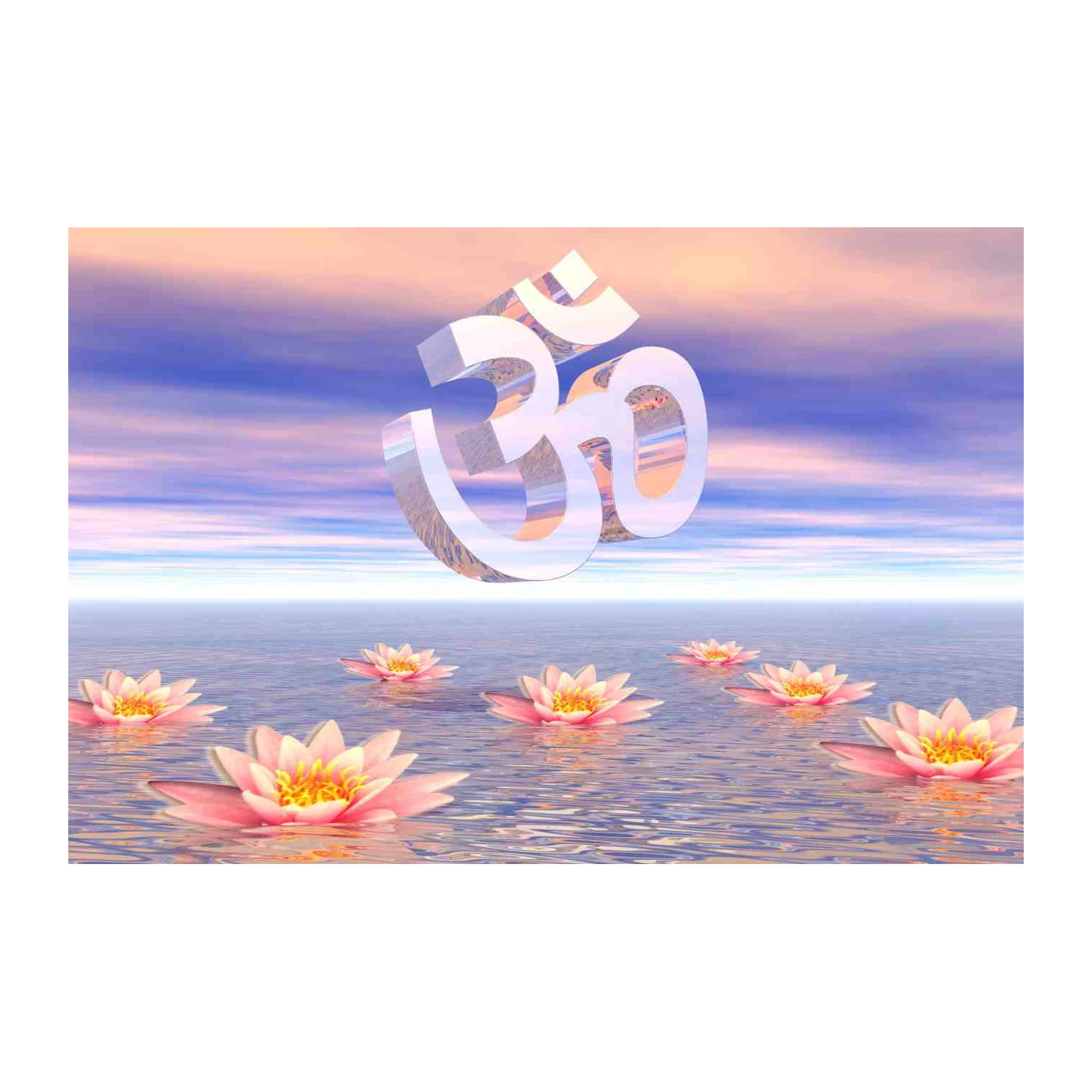Serene Om & Lotus Water Wall Art