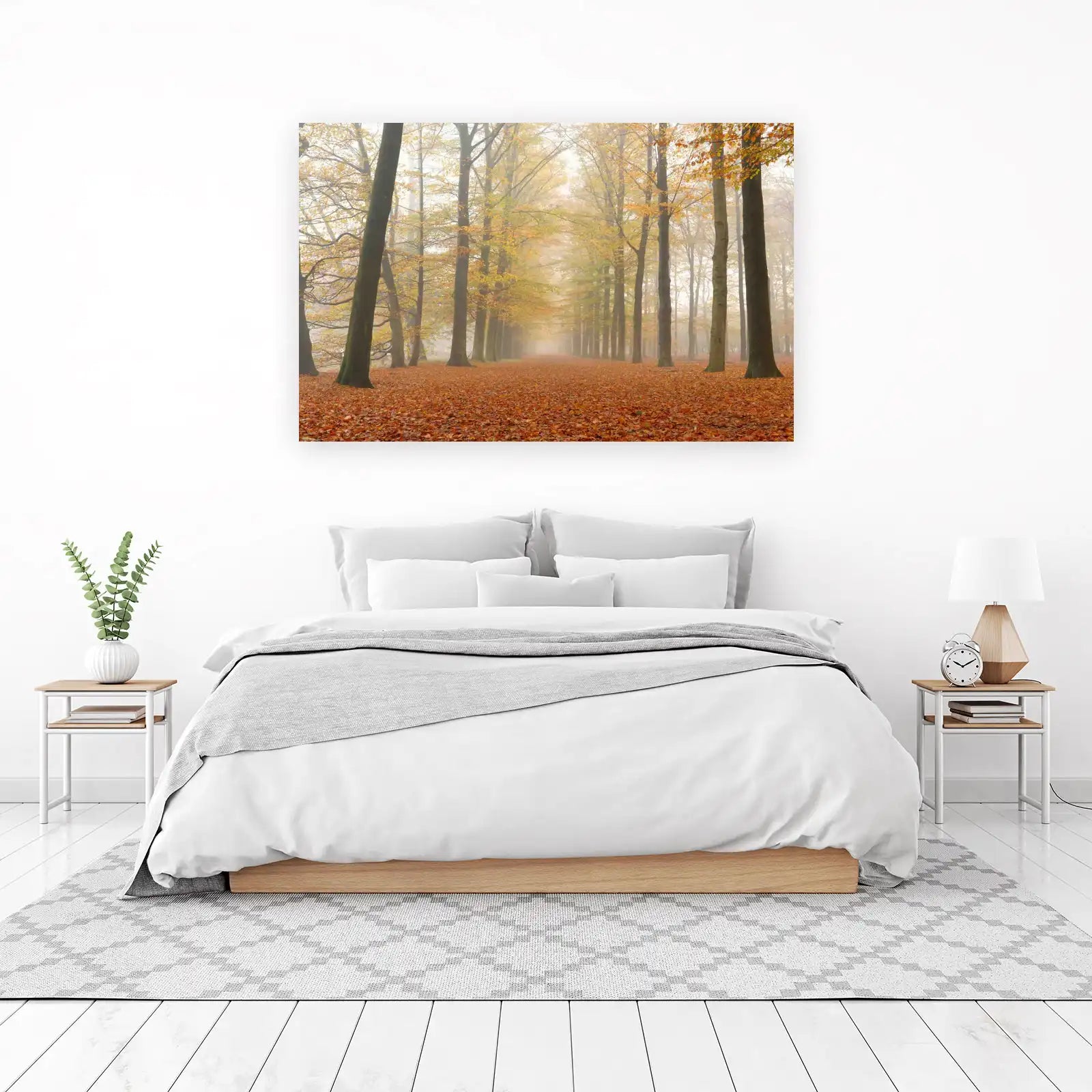 Misty Autumn Forest Path Wall Art