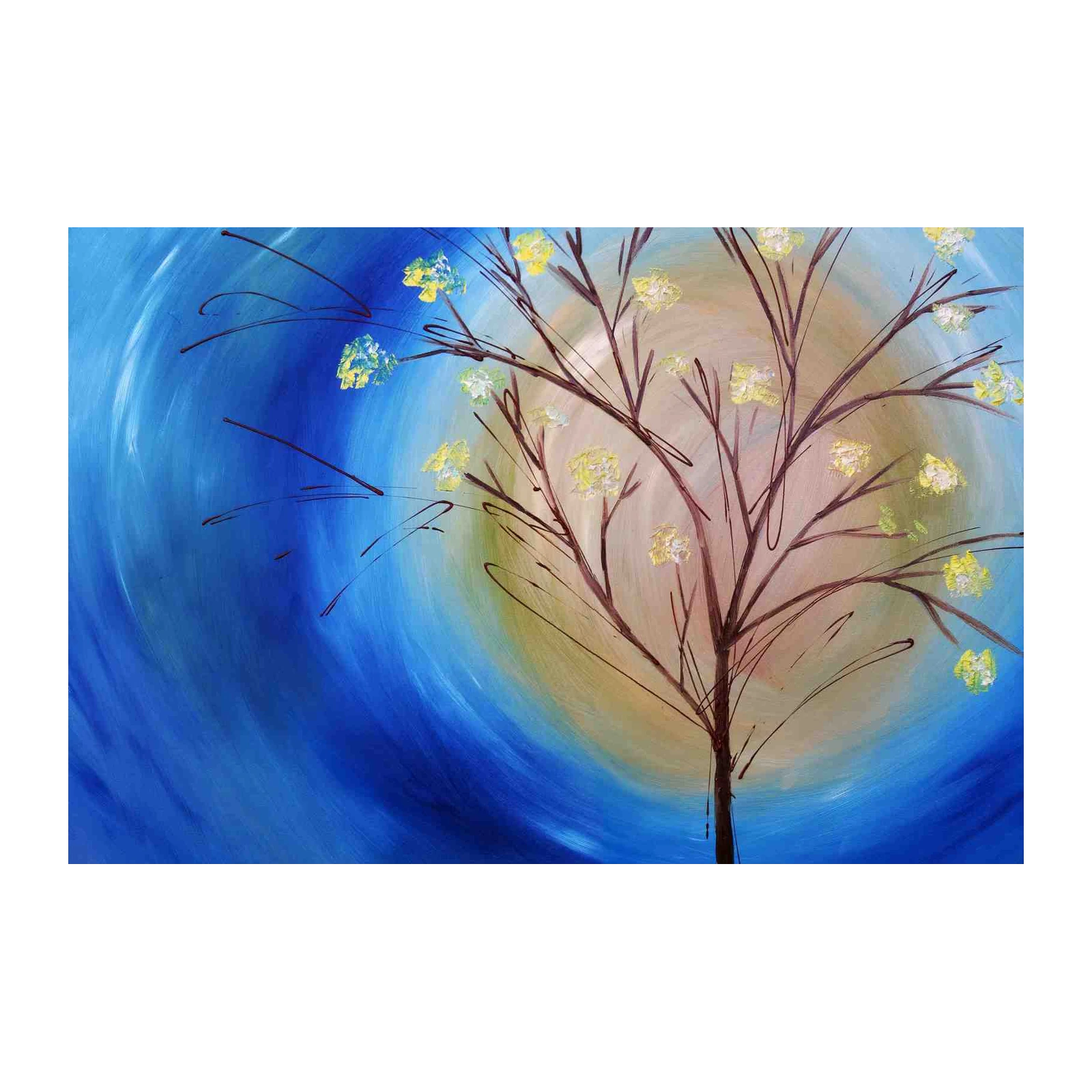 Vibrant Spring Tree Abstract Wall Art