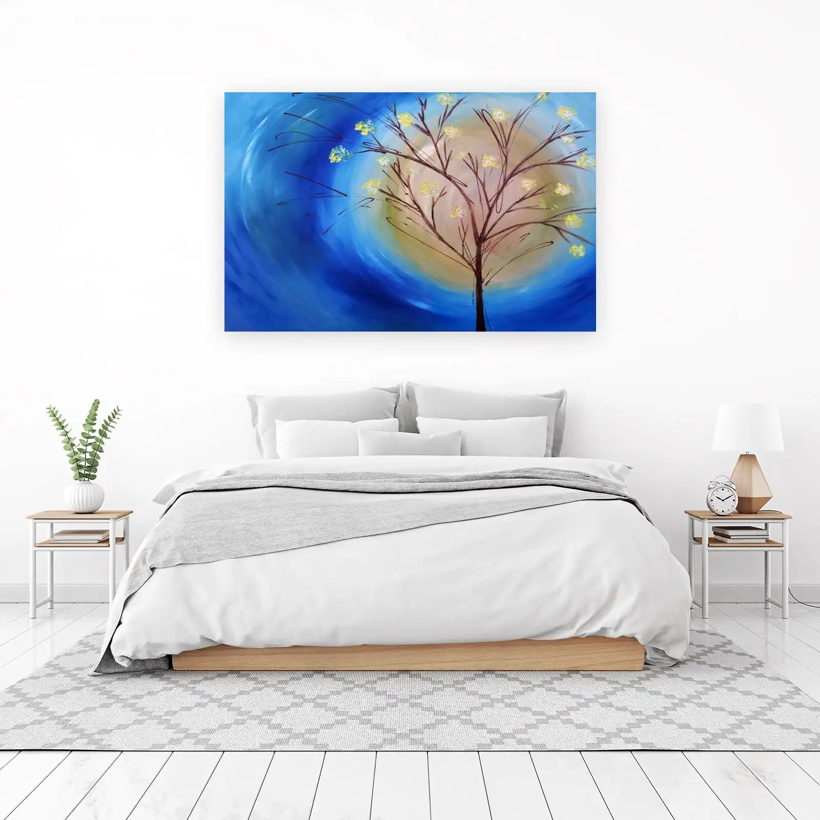 Vibrant Spring Tree Abstract Wall Art