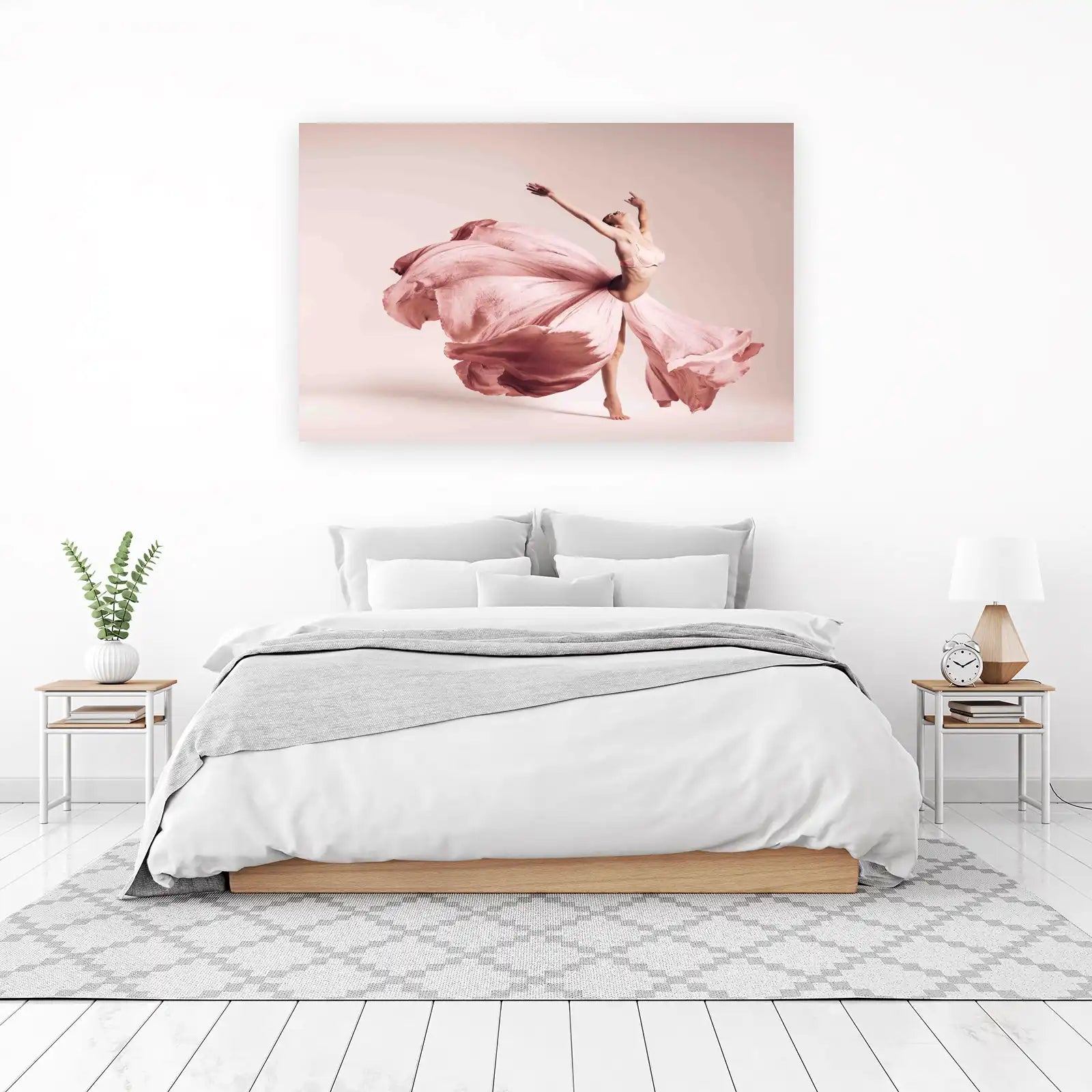 Elegant Pink Dancer Floral Art Wall Art