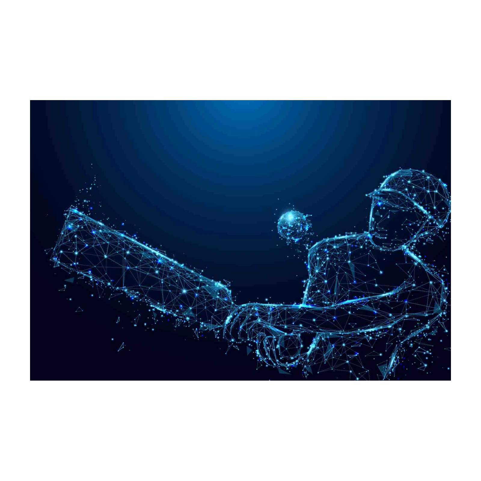 Abstract Cricket Player Geometric Art Wall Art