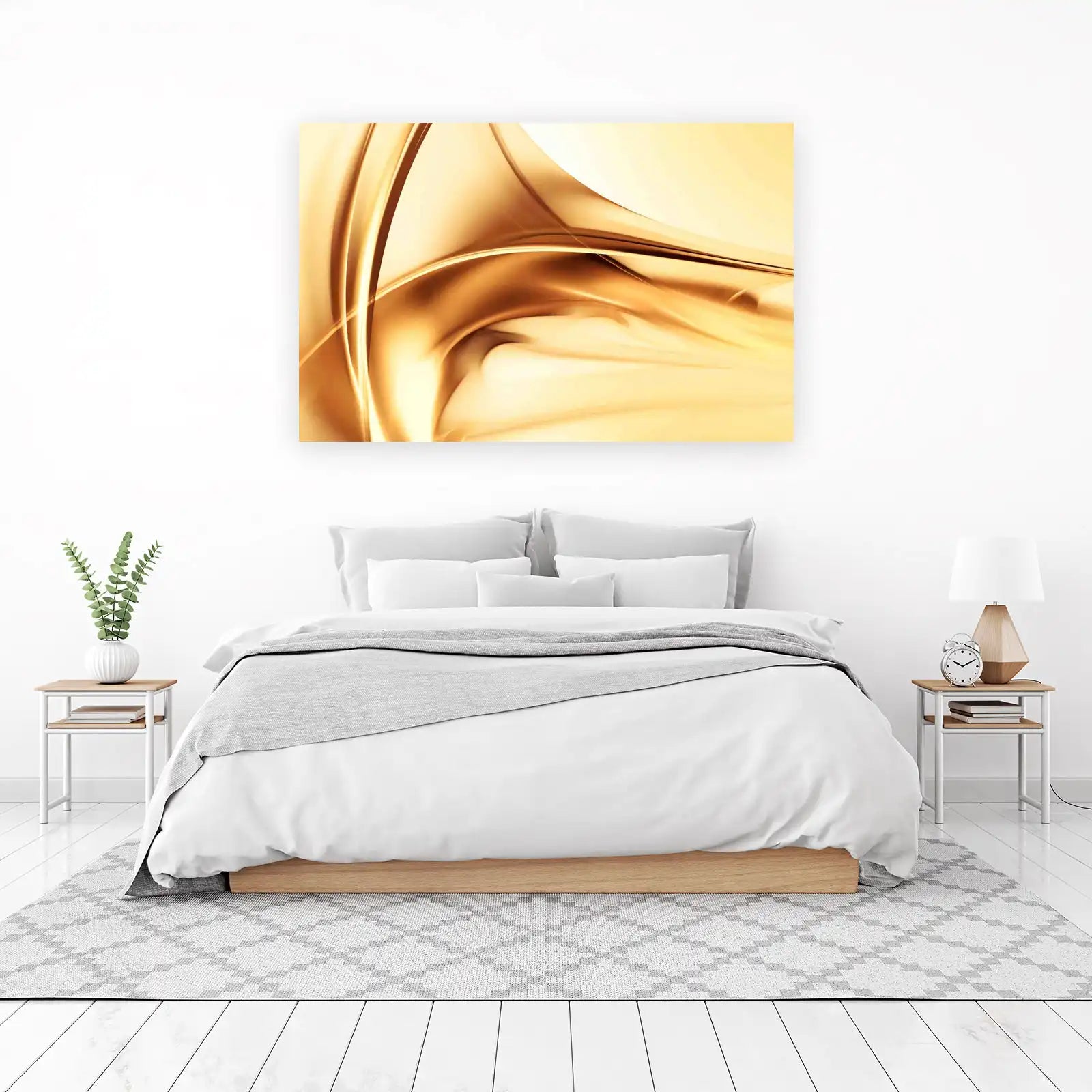 Golden Swirl Abstract Wall Art