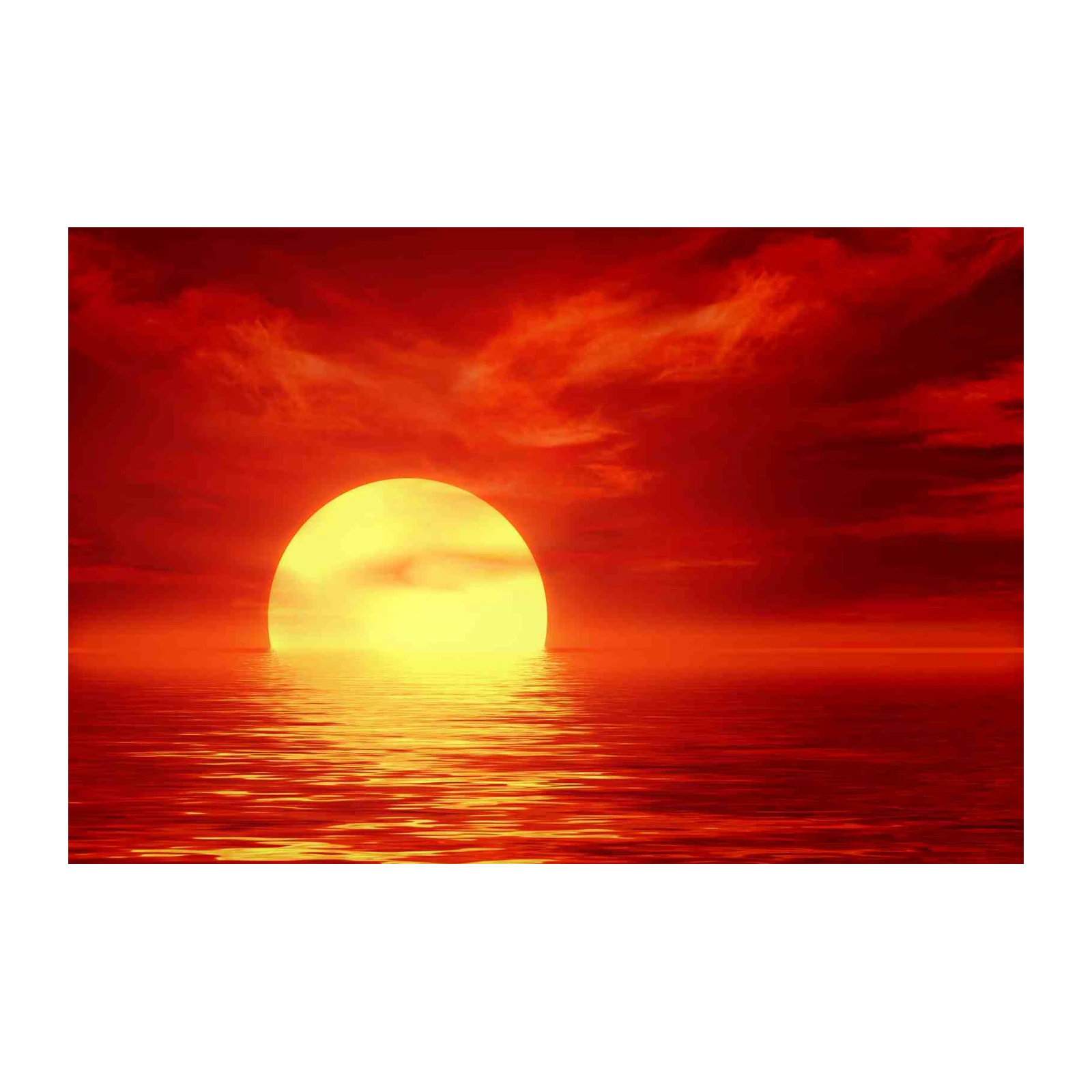 Vibrant Sunset Over Ocean Wall Art