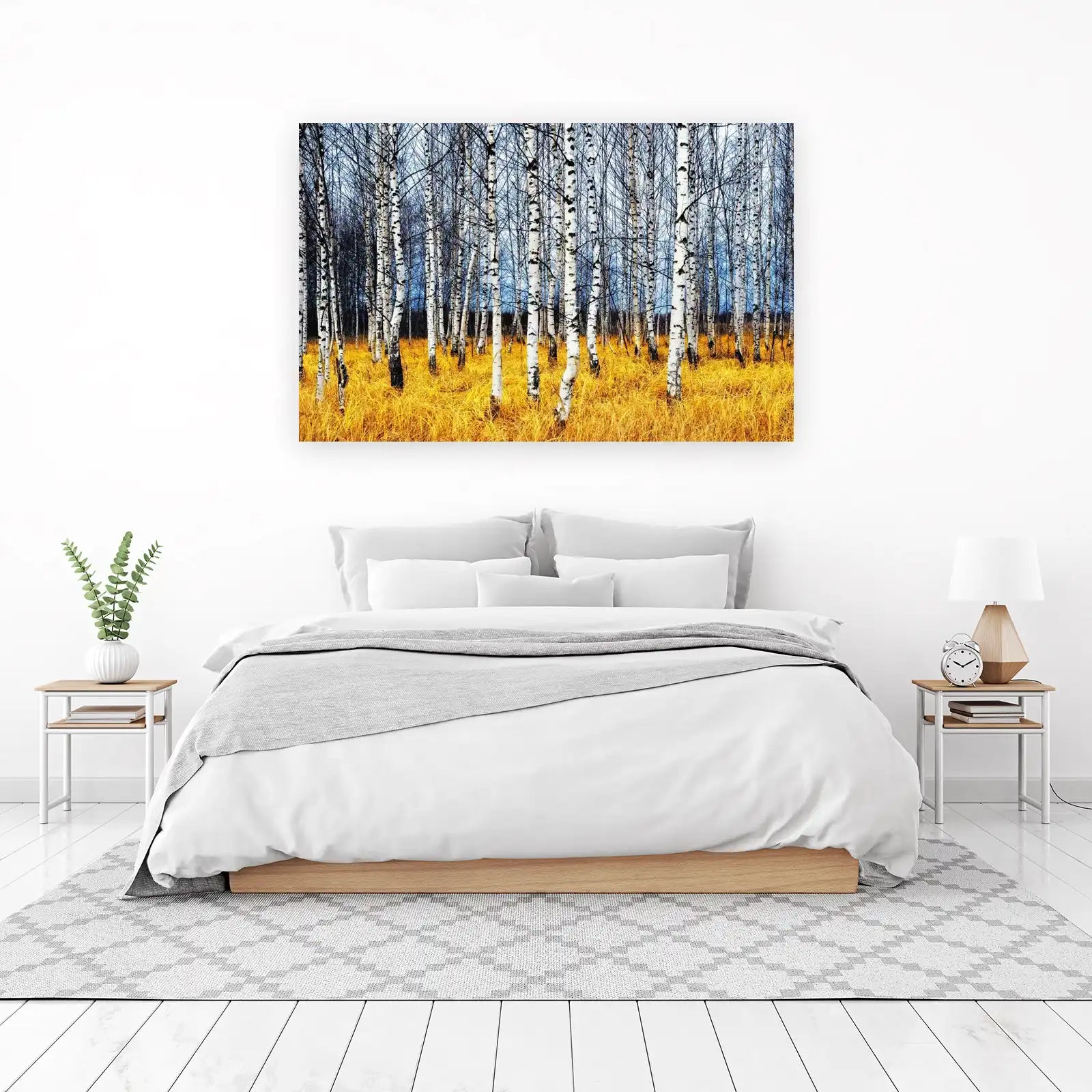 Golden Birch Forest Autumn Wall Art