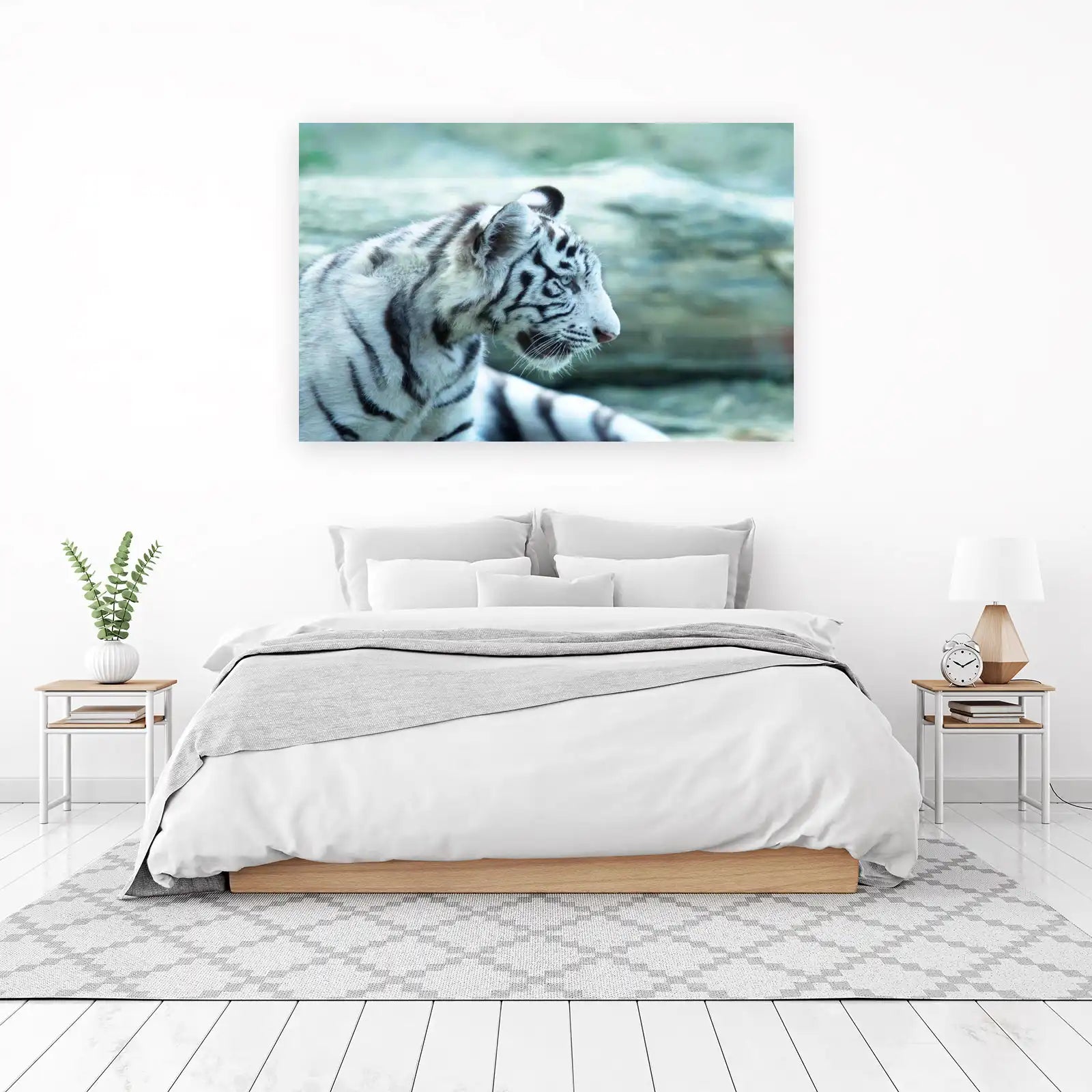 Majestic White Tiger Profile Wall Art