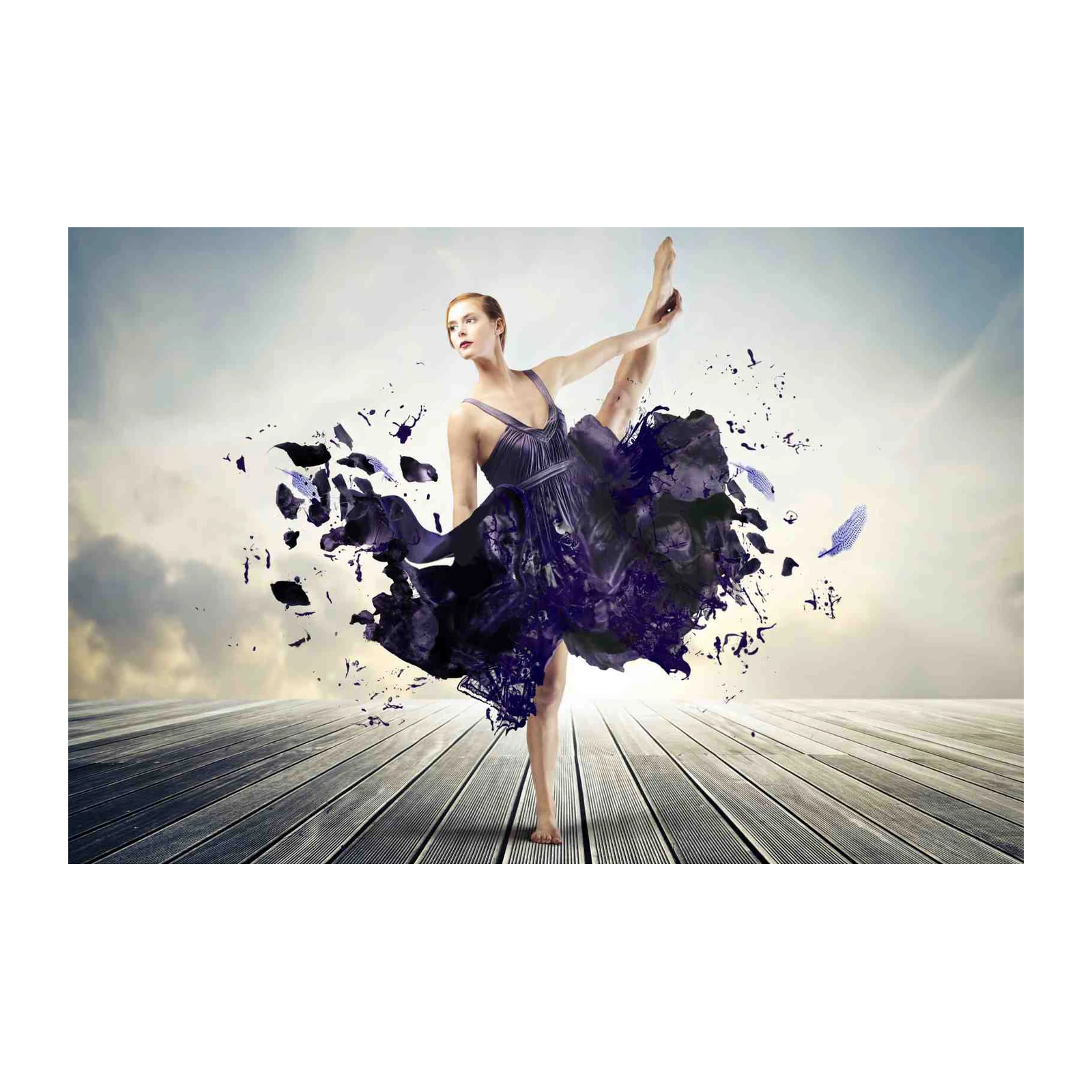 Dynamic Dancer Purple Dress Wall Art