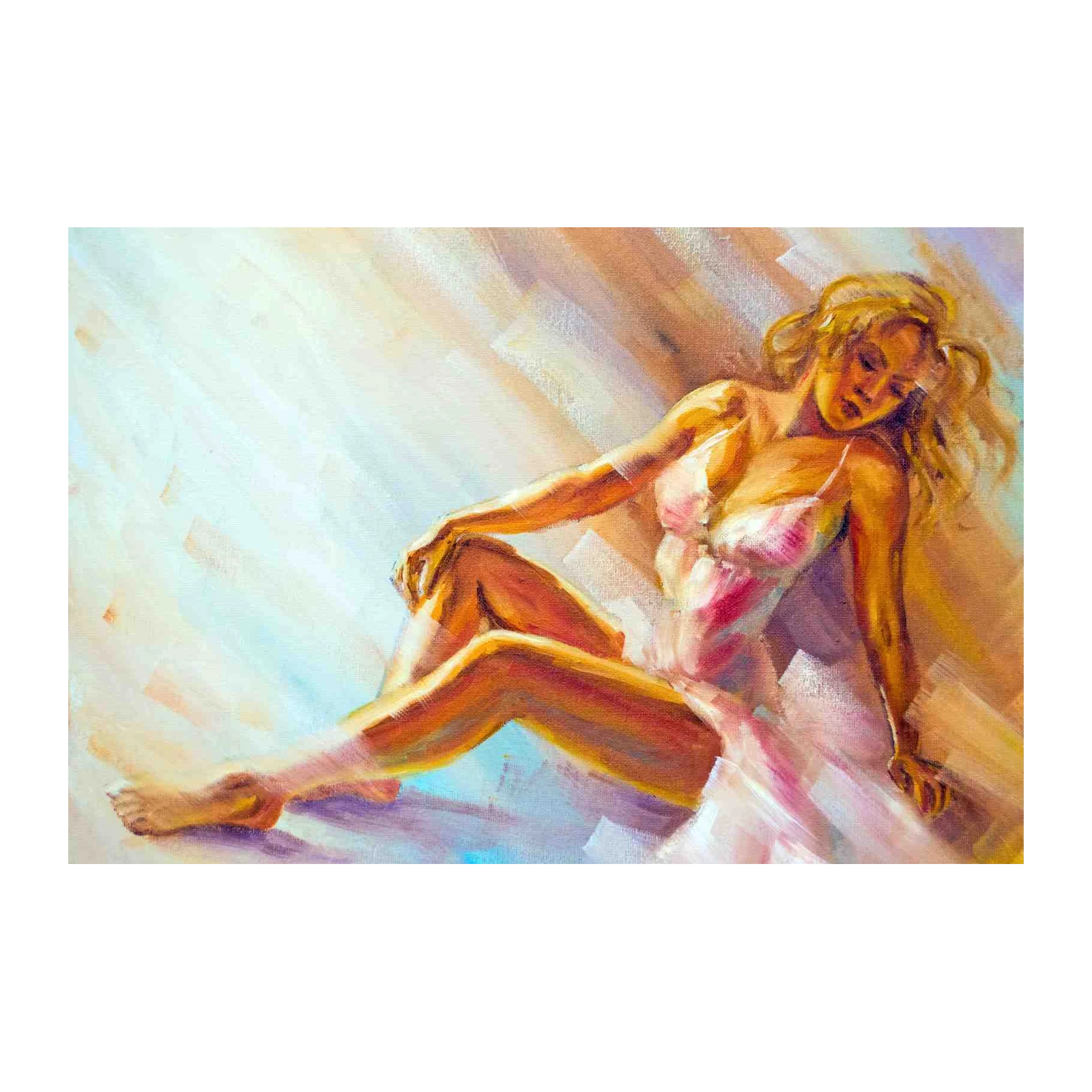 Serene Figure Impressionist Oil Painting Wall Art