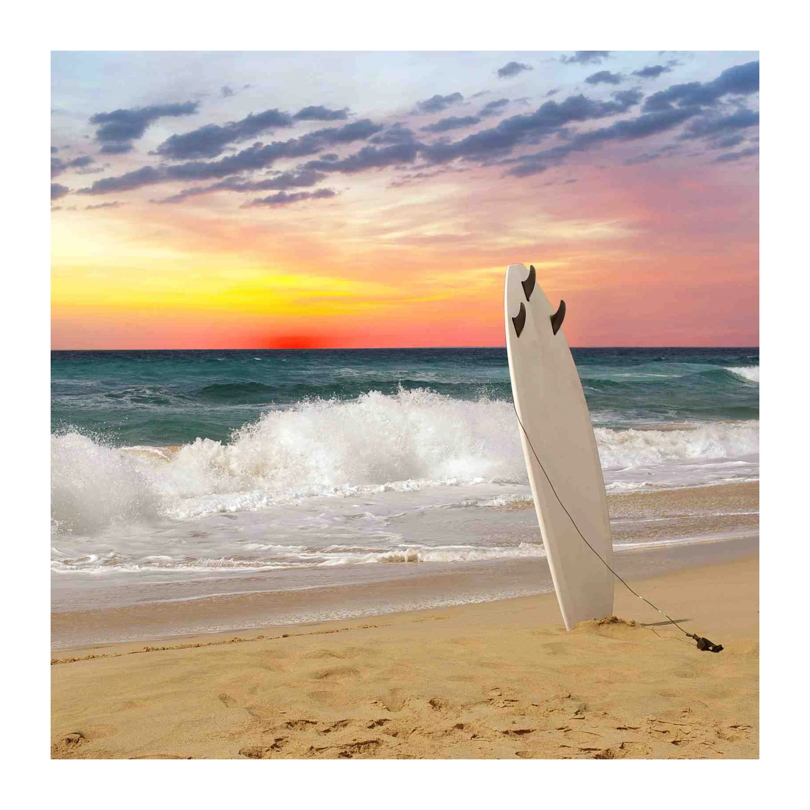 Surfboard Sunset Beach Wall Art