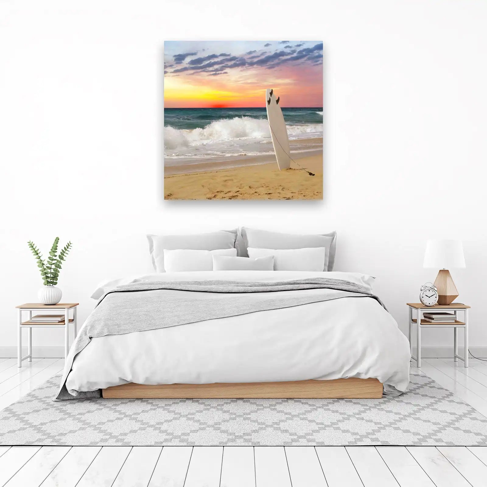 Surfboard Sunset Beach Wall Art