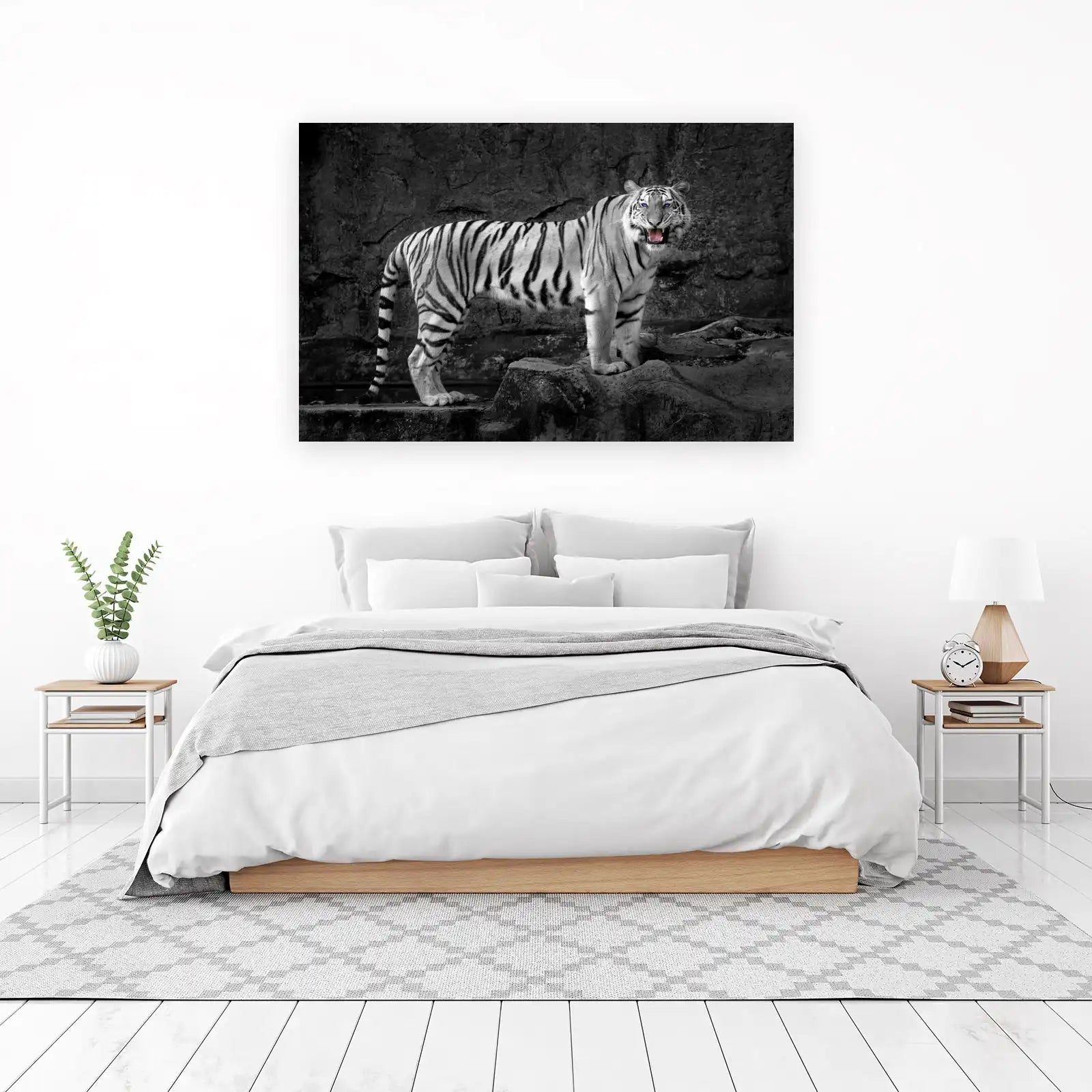 Majestic White Tiger Roar Wall Art
