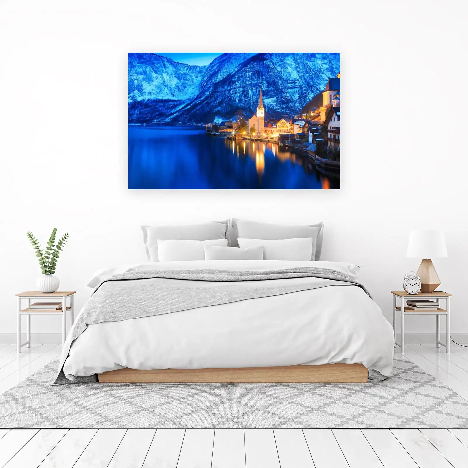 Enchanting Hallstatt Winter Village Wall Art