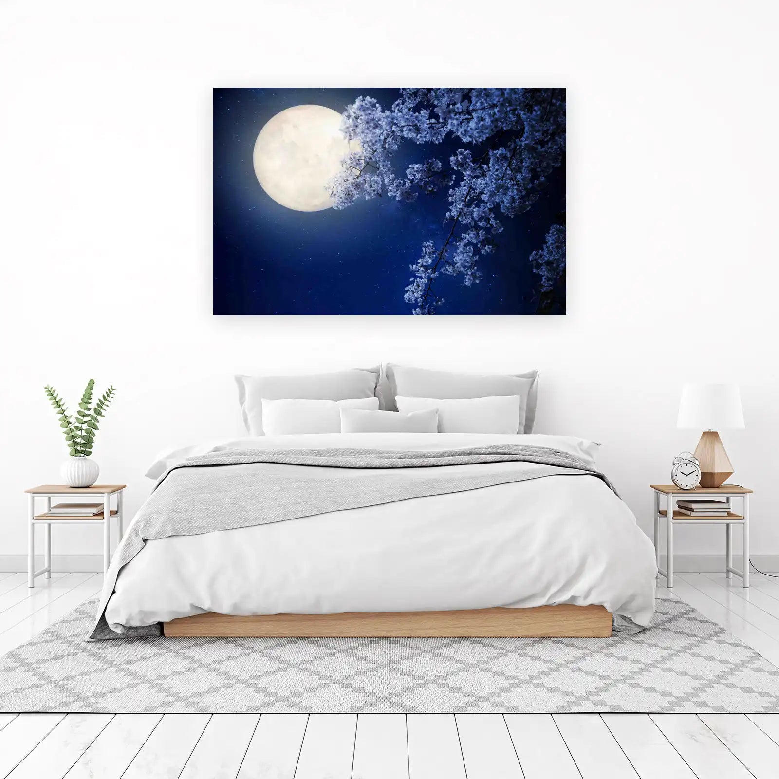 Enchanting Moonlit Cherry Blossom Wall Art