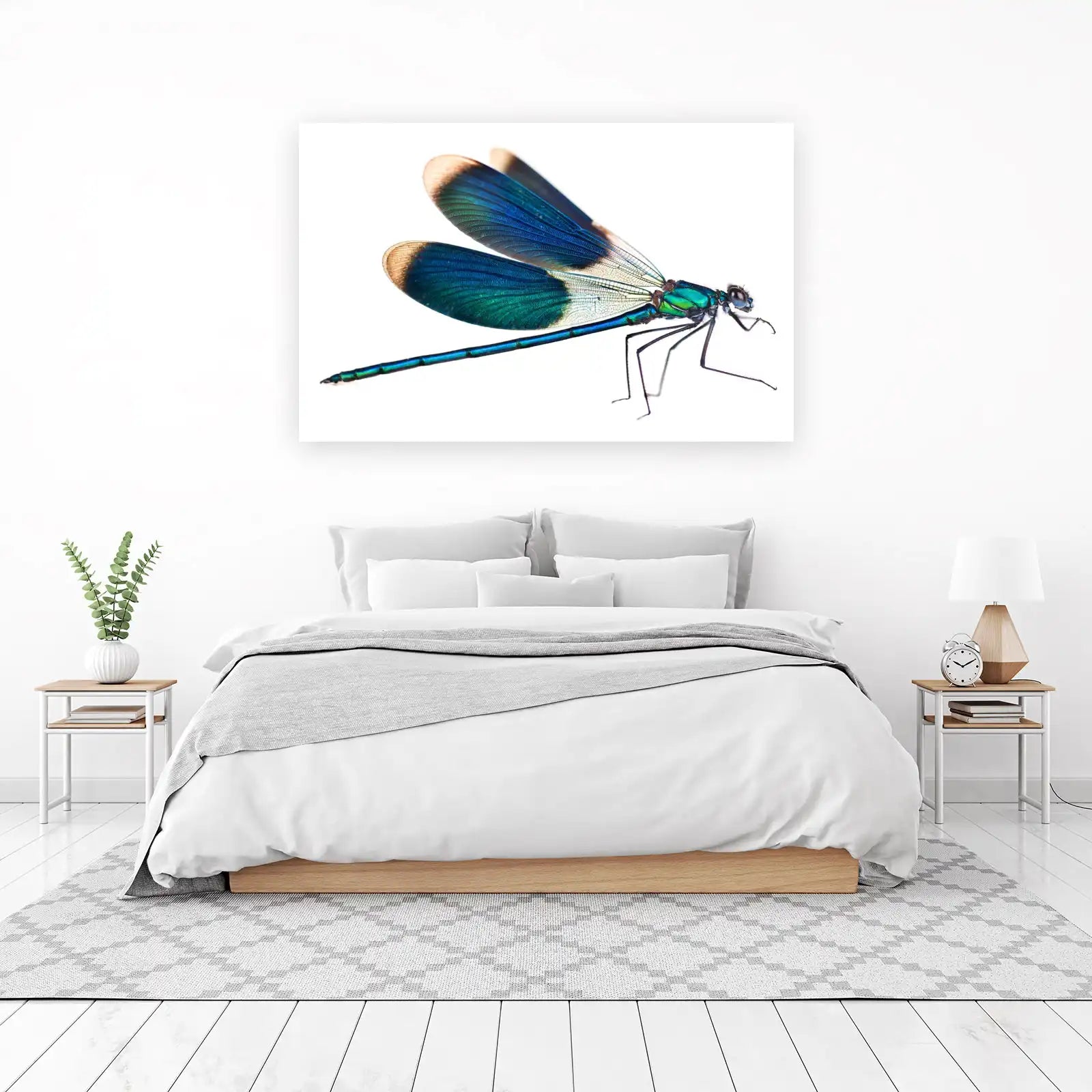 Vibrant Blue Dragonfly Nature Wall Art
